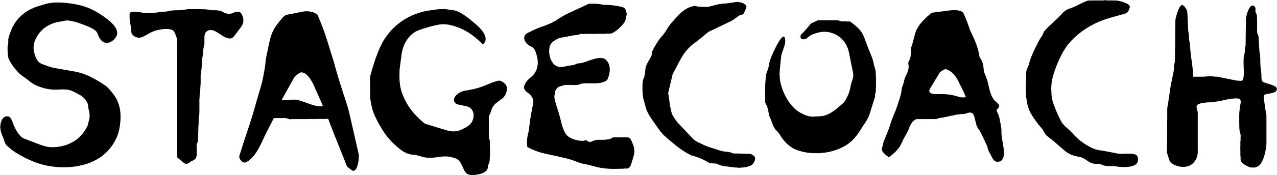 Text art spelling 'STAGECOACH' in large black outlined letters on a white background.