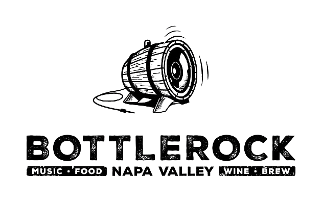 Illustration of a wine barrel with the text 'BottleRock' and additional text indicating the event at Napa Valley Expo.