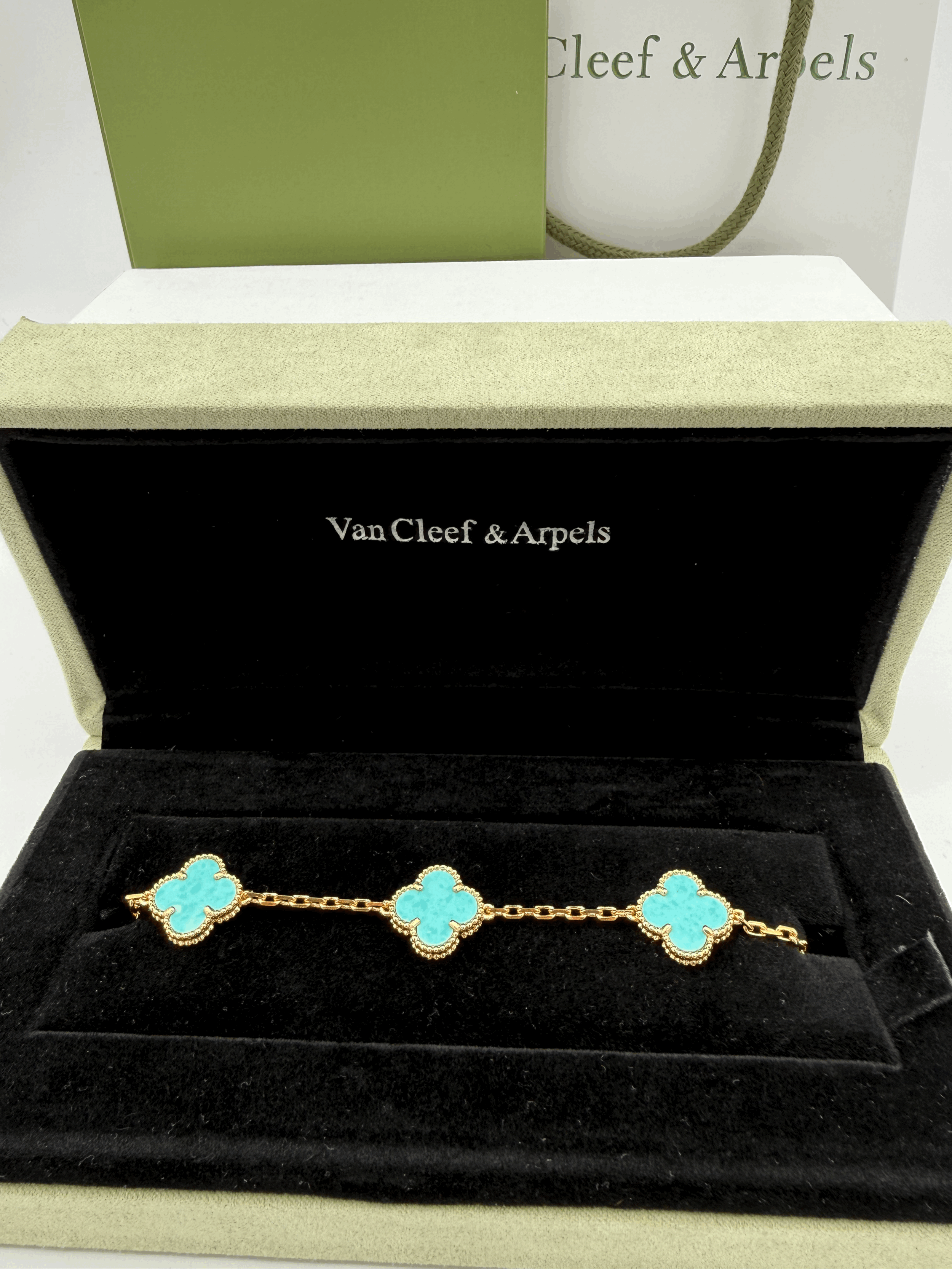 Turquoise Five-Leaf Clover Bracelet