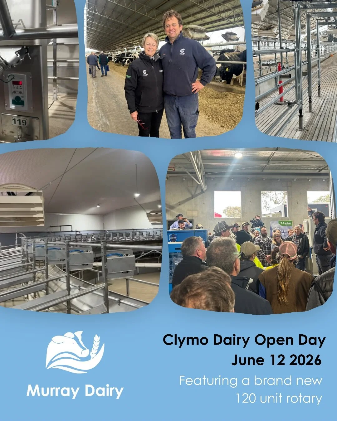 ✨ NEW DAIRY SHOWCASE ✨ 

Jade &amp; Belinda Clymo (Calmo Farms- Calivil) held an open day recently to showcase their impressive 120 unit rotary prior to it commencing work. Almost 400 people walked through the eye opening feature to learn first hand 