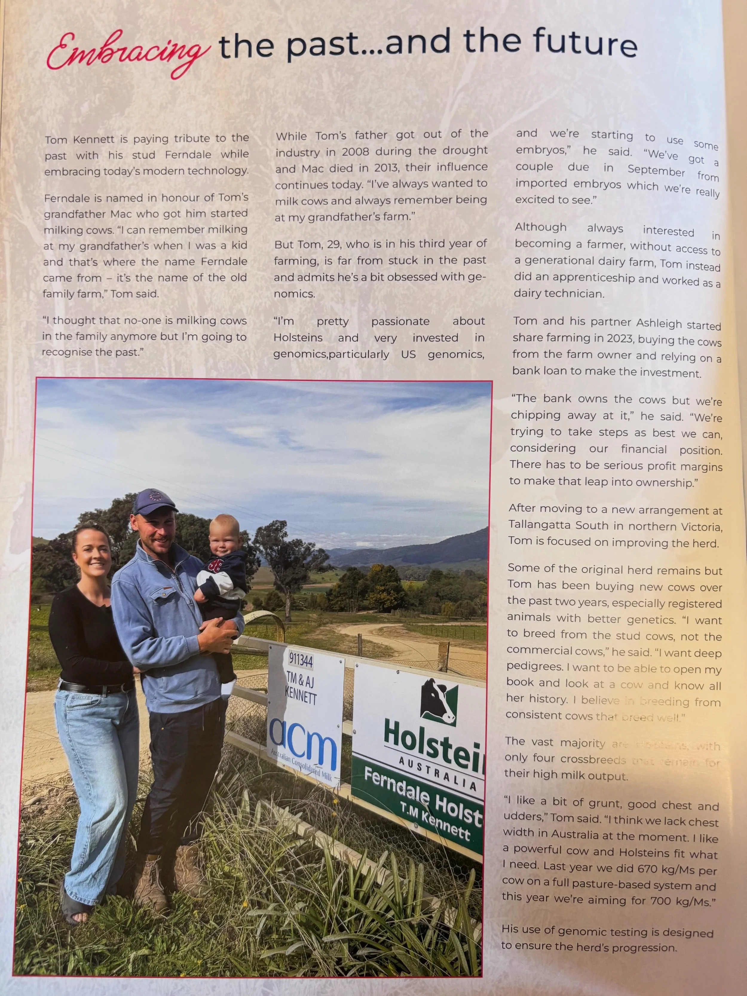 🔦 SPOTTED: FERNDALE HOLSTEINS 🔦 

A recent spotlight on one of our up and coming farmers in the North East Victoria. A great read learning about what inspires Tom Kennett of Ferndale Holsteins. We love seeing young farmers grow and develop in the M