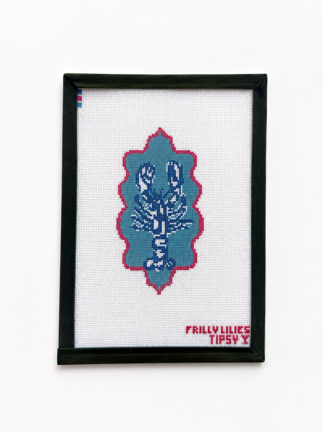 Frilly Lillies x Tipsy 18 Mesh Blue Lobster Needlepoint Canvas