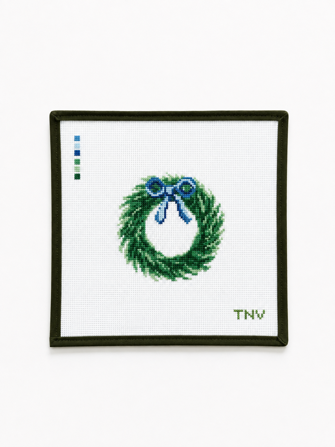 Blue Bow Christmas Wreath