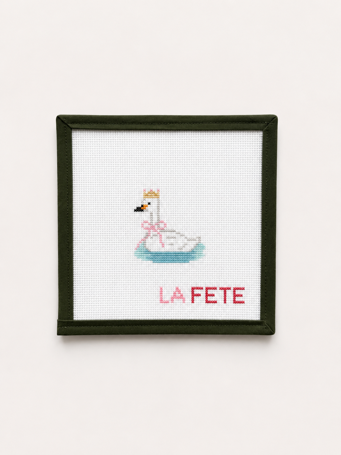 Party Animals - Swan Hand Painted Needlepoint Canvas