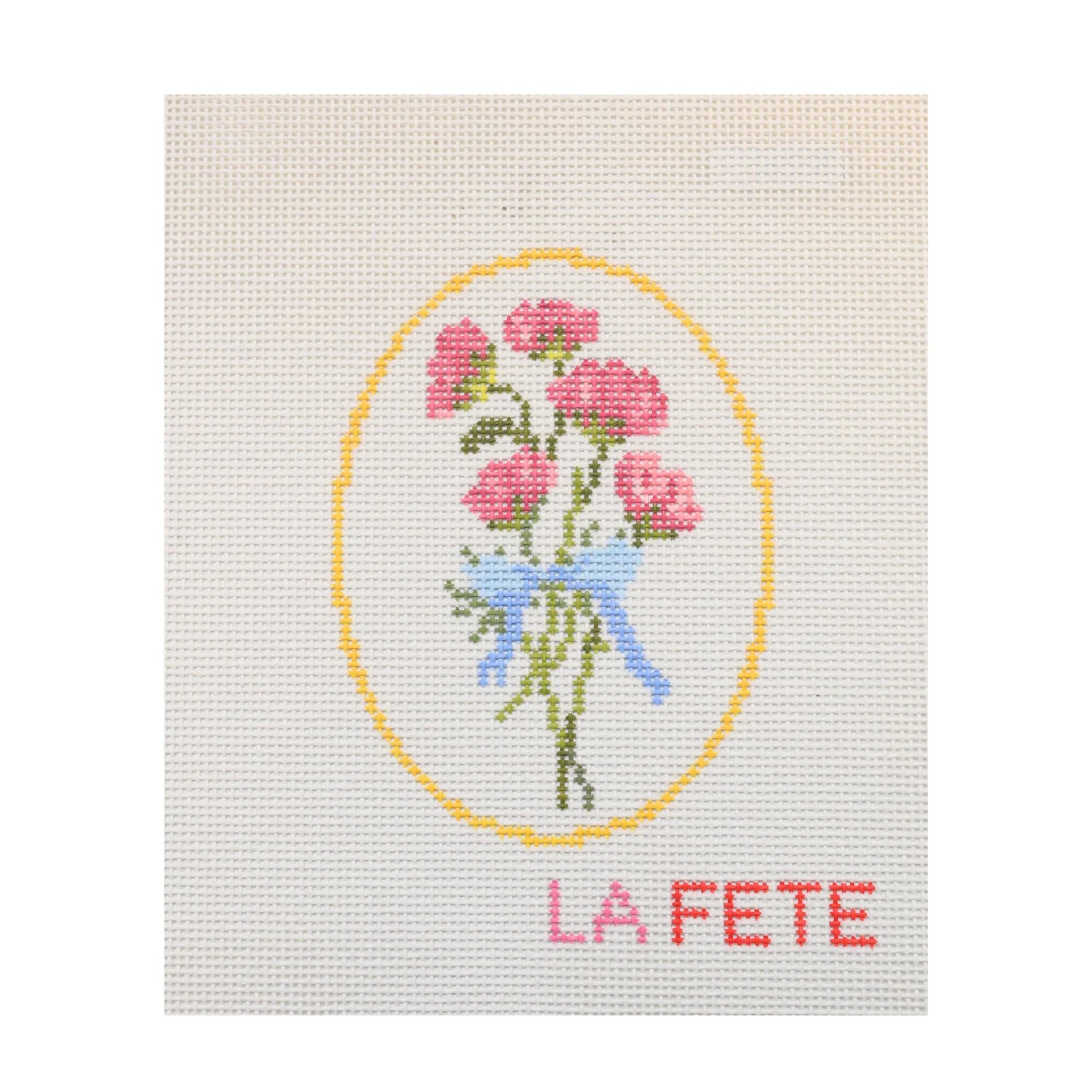 Comfort and Stability Flowers Hand Painted Needlepoint Canvas