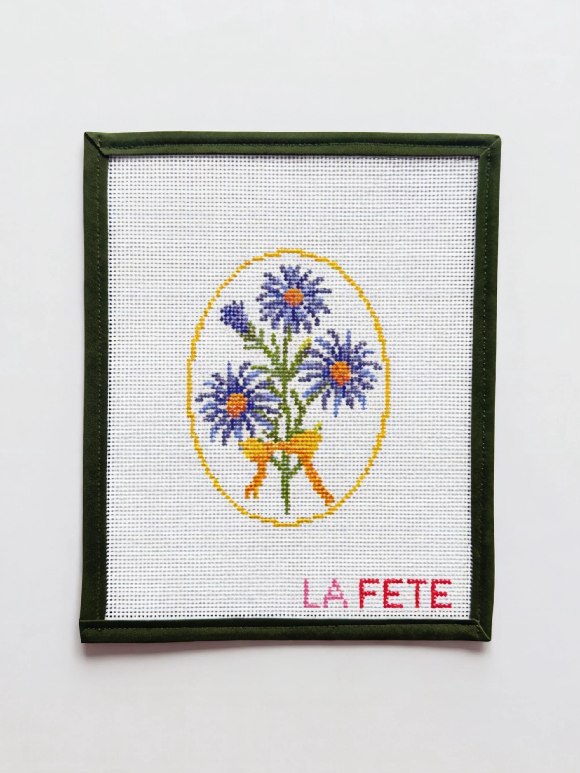 Wisdom, Faith, and Valor Flowers Hand Painted Needlepoint Canvas