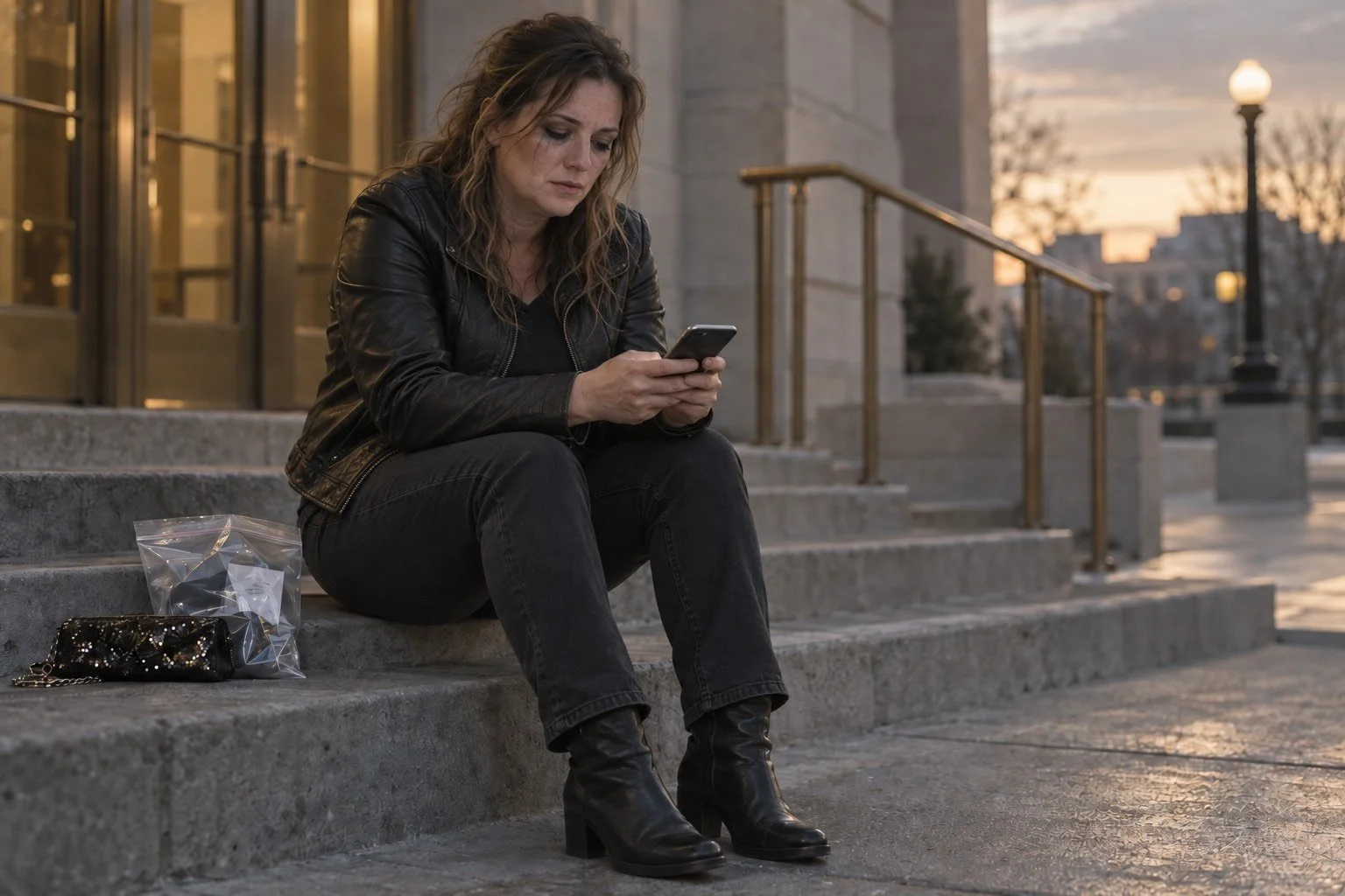 Person researching DUI defense lawyers on a phone at dawn with court paperwork on the kitchen table