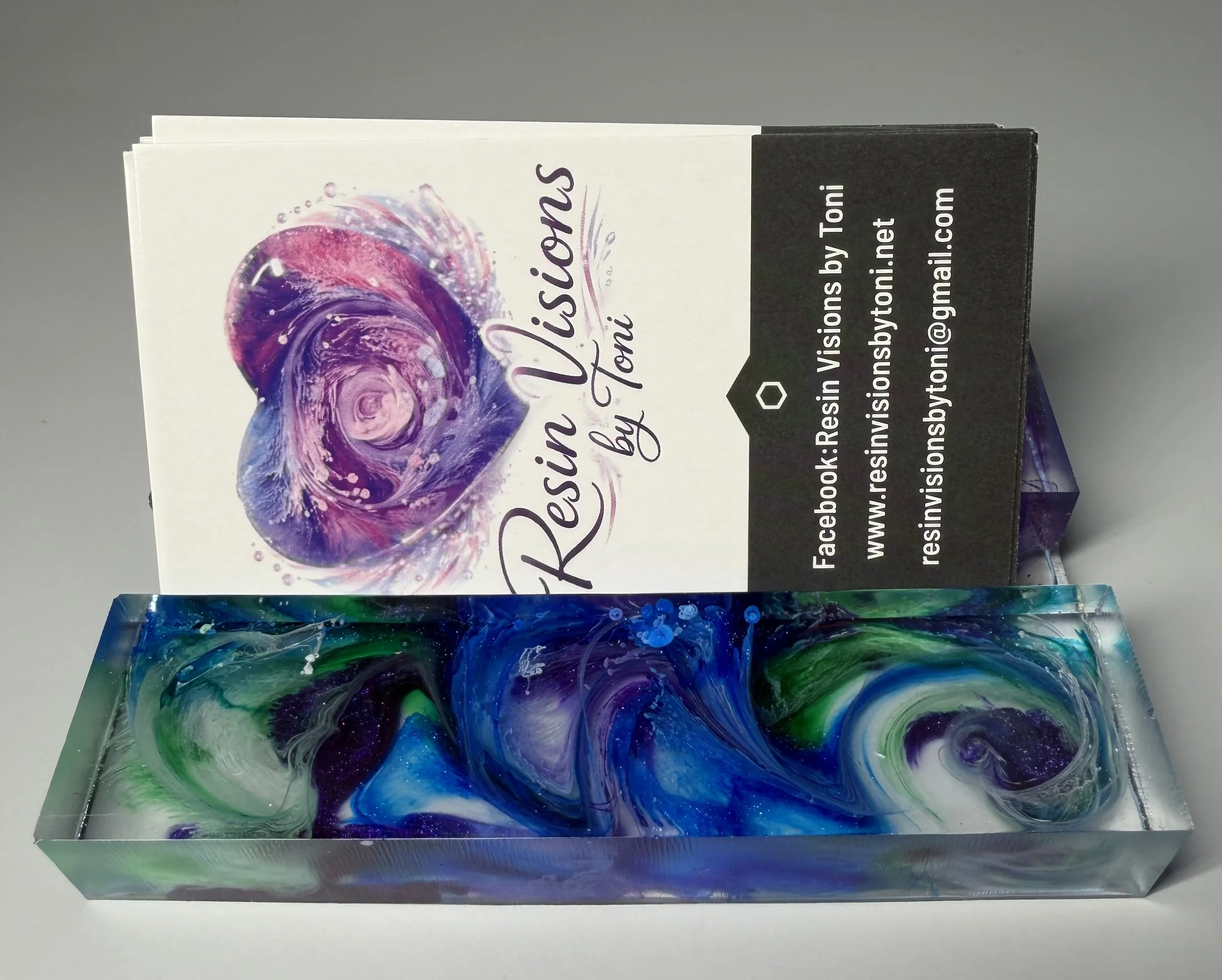 Swirl Resin Business Card Holder