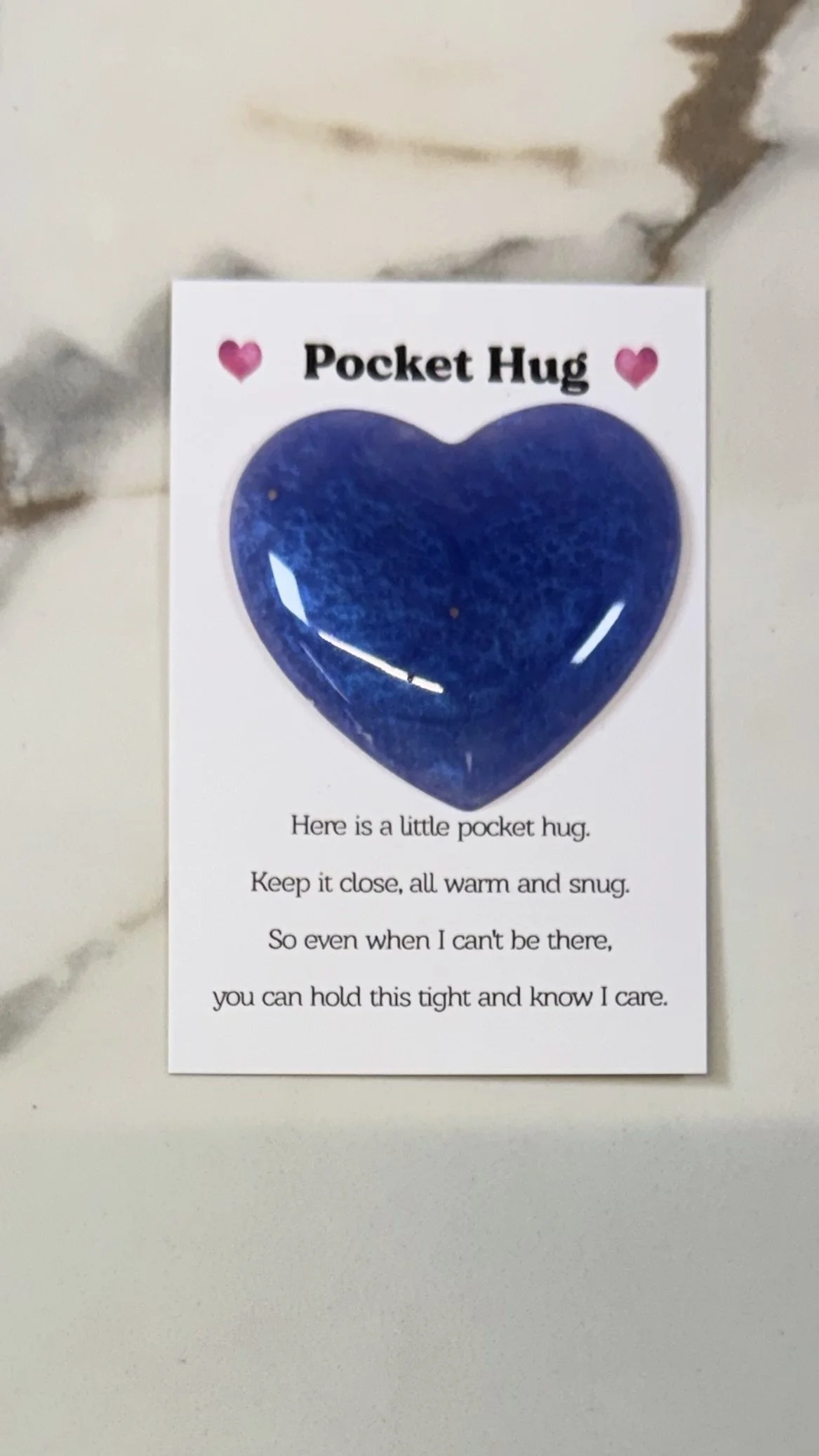 Sparkly Blue Resin Pocket Hug #579