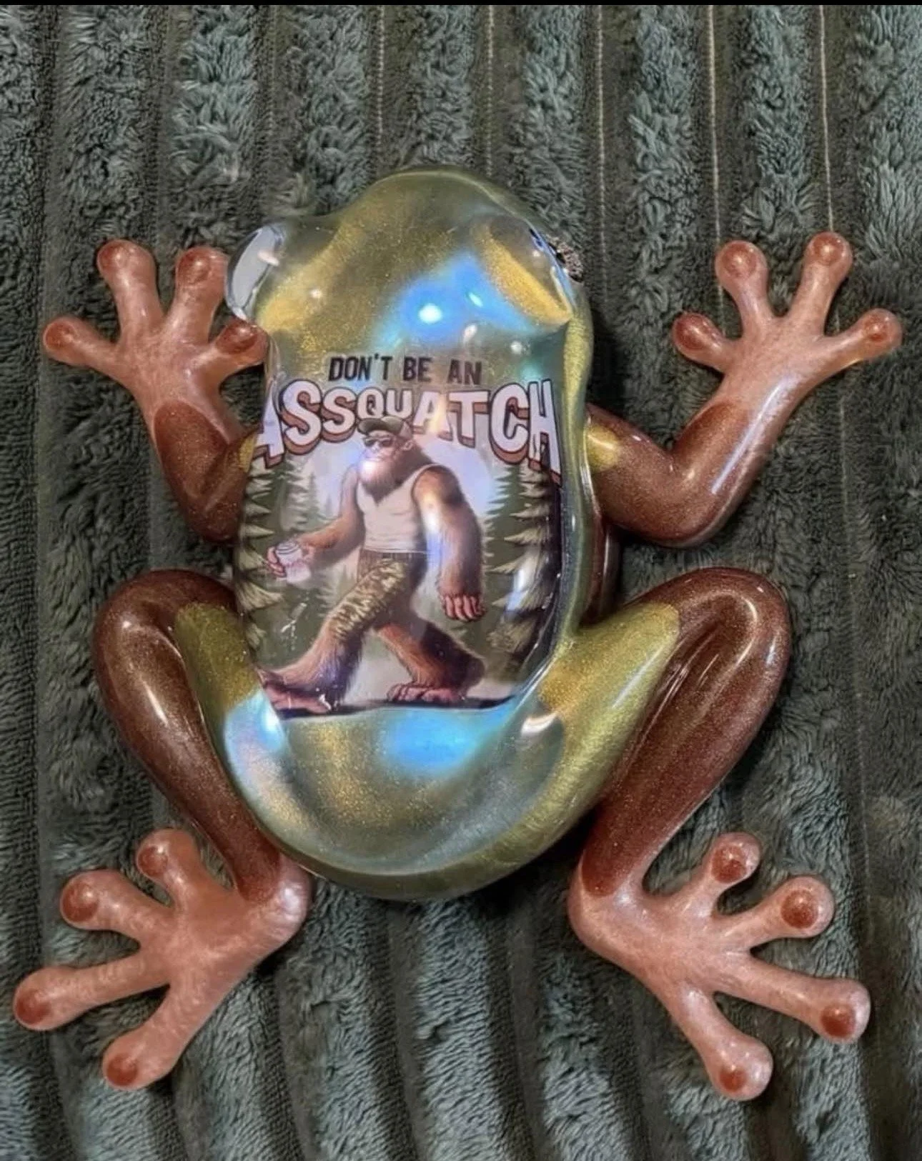Large Resin Bigfoot Frog Light-Up Decor