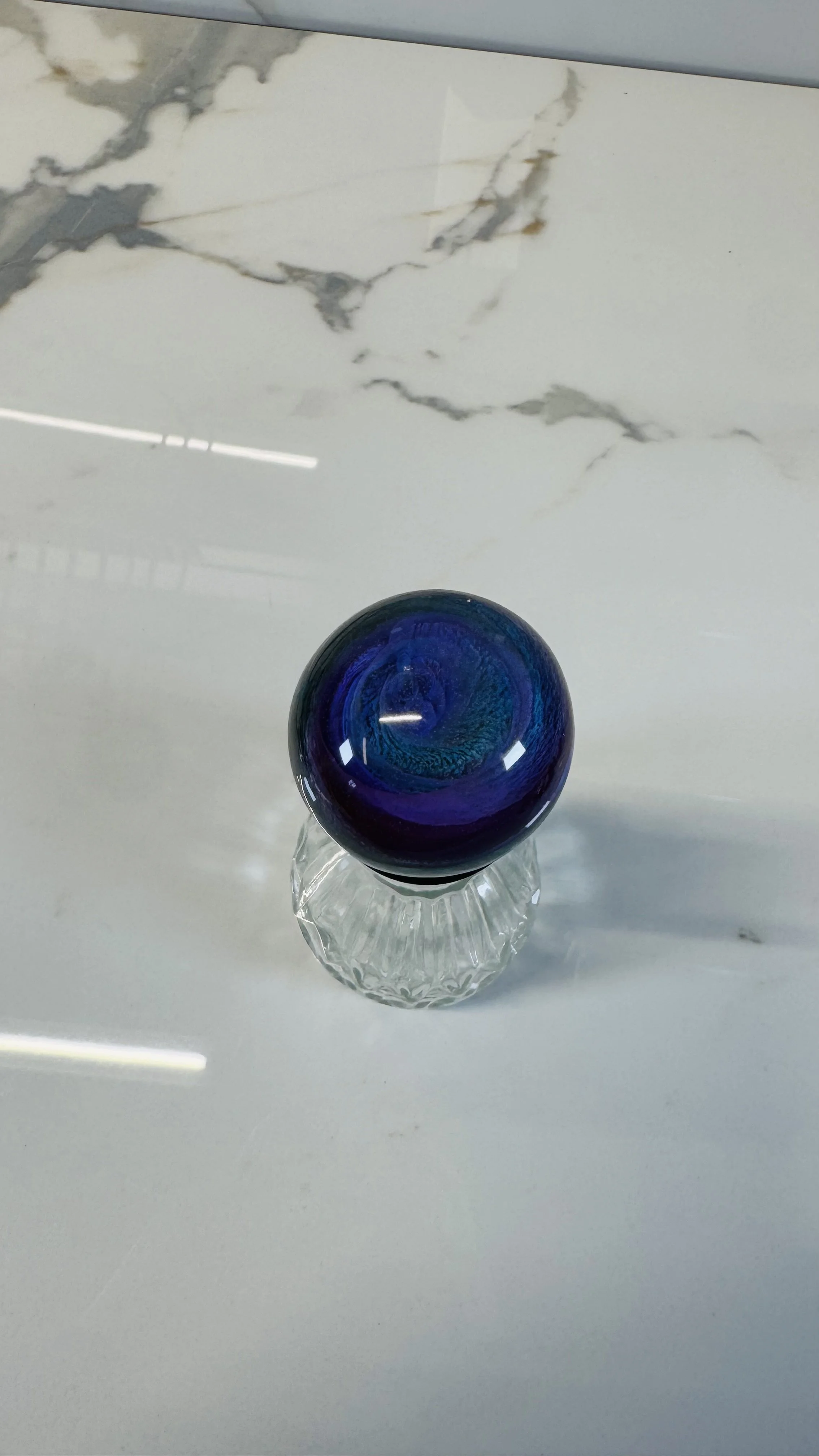 Teal Swirl Handmade Resin Wine Stopper #818