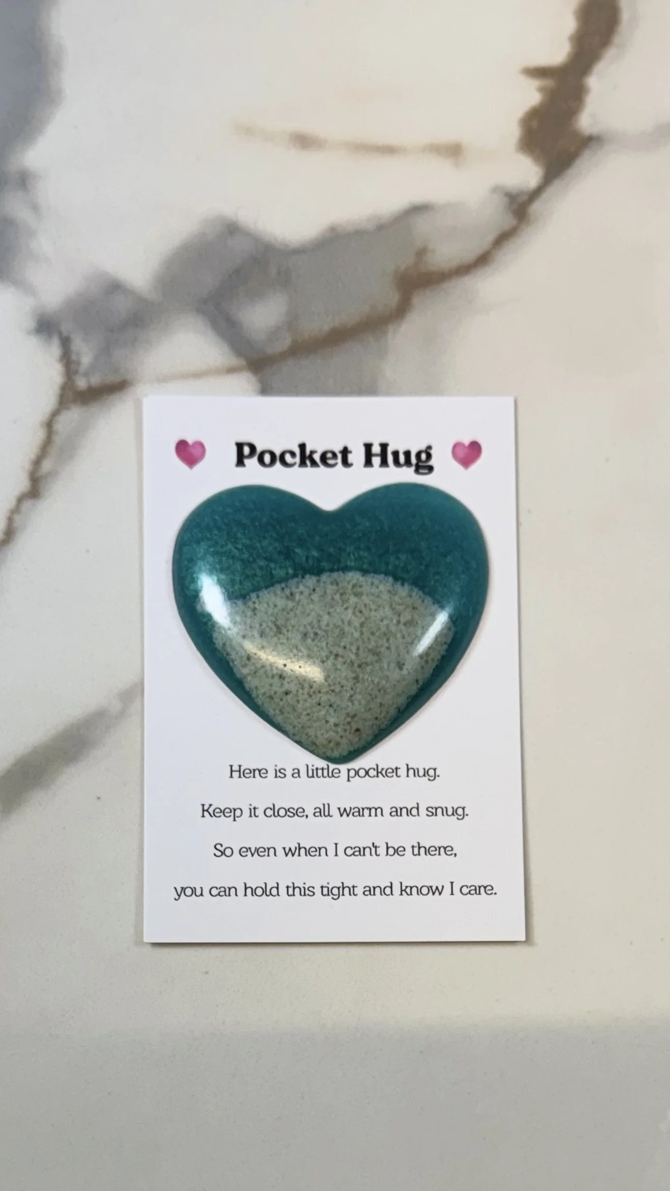 Resin Pocket Hug with Inspirational Quote Card #584