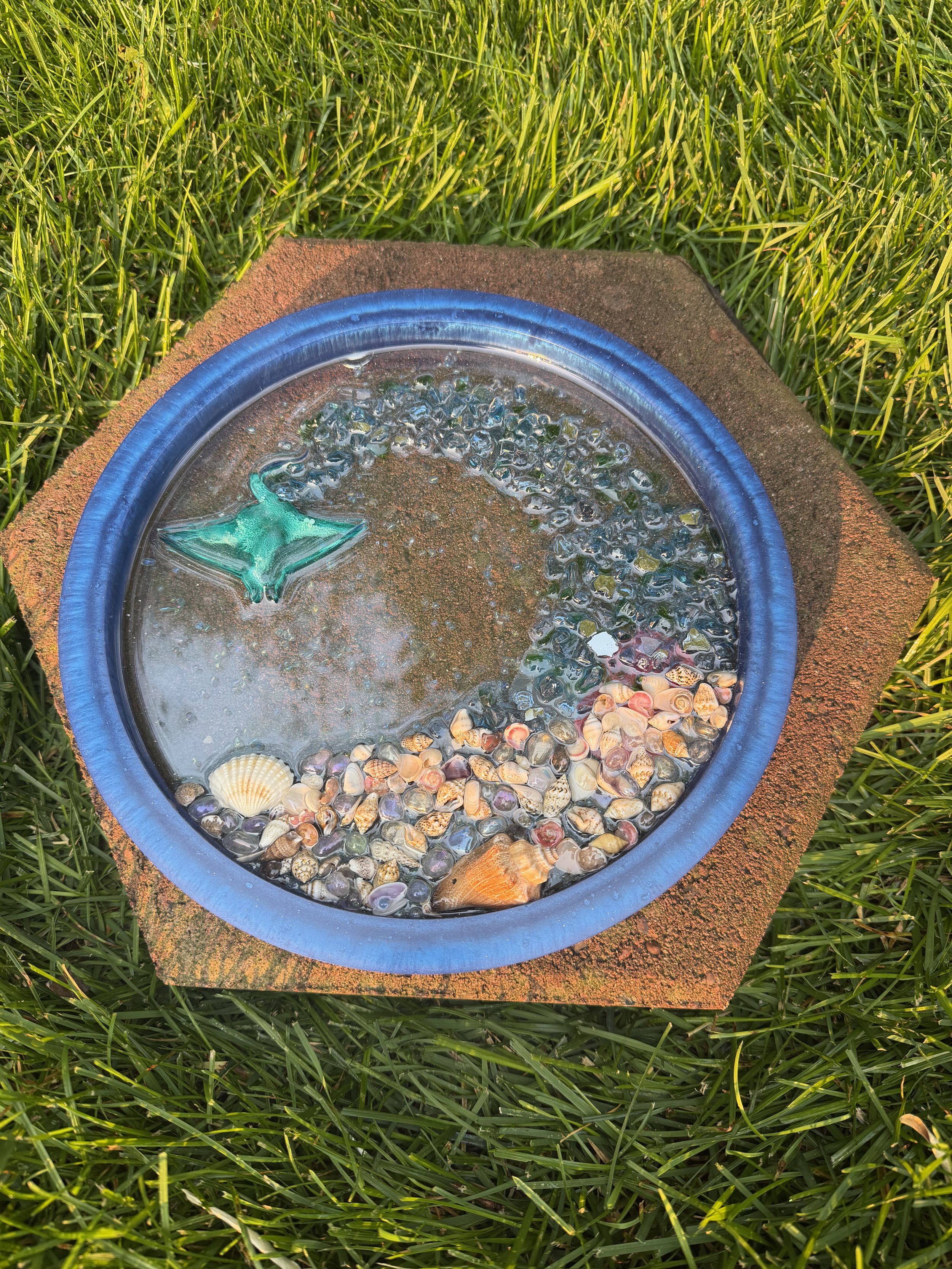 10" Oceanic Porthole Resin Wall Art Stingray #109