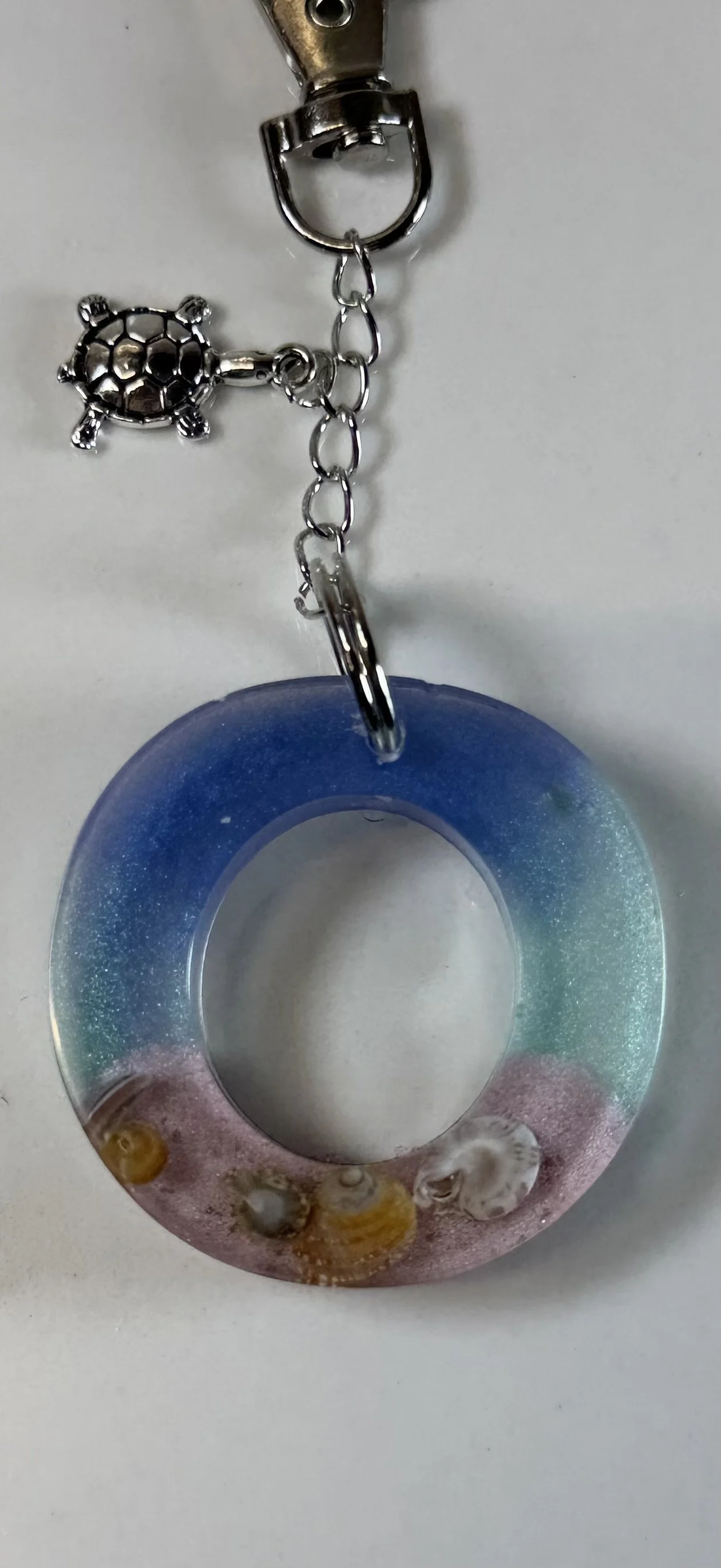 Ocean-Inspired Resin Letter 'O' Keychain #1