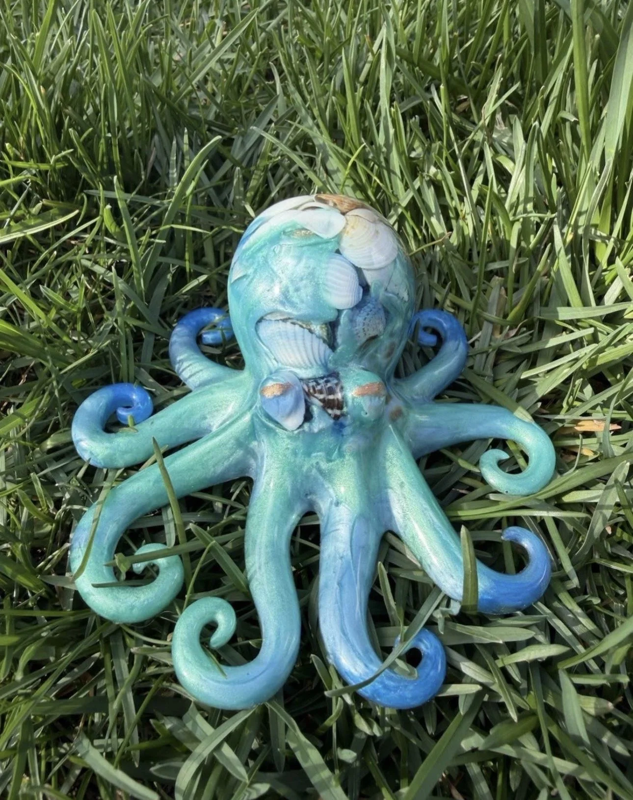 Resin Octopus Decor with Seashells