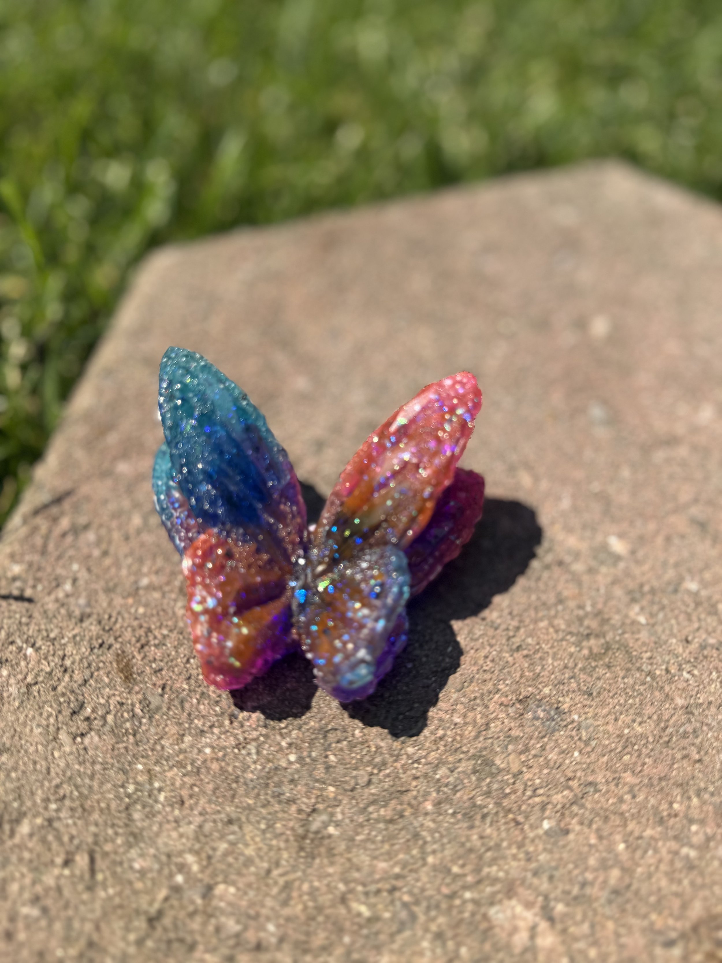 Sparkling 3D Resin Butterfly Decor Red & Blue #96
