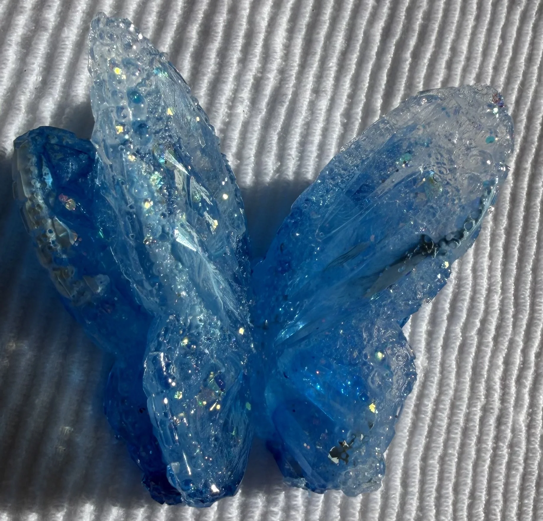 Blue Crystal 3D Resin Butterfly