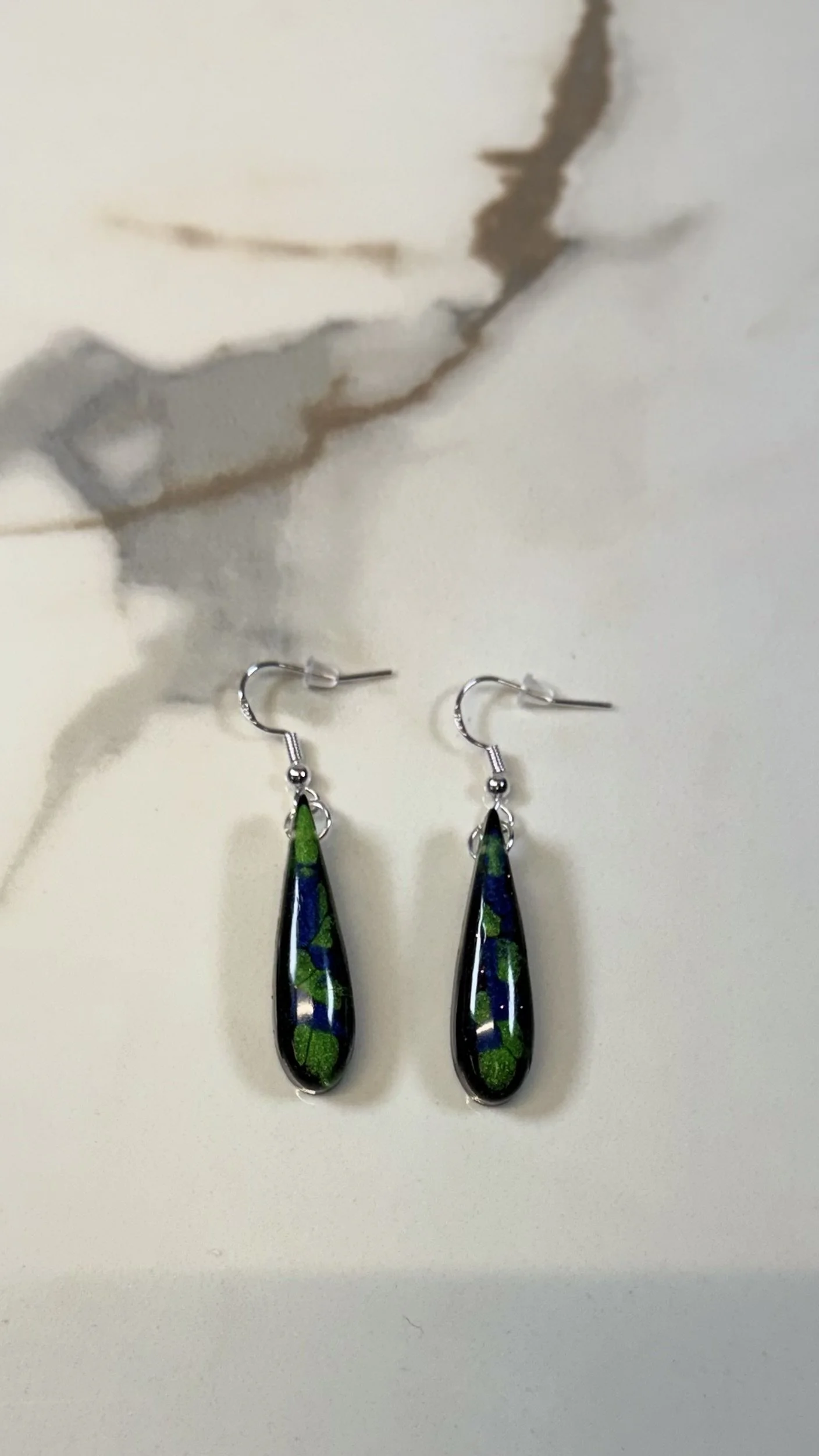 Handmade Resin Teardrop Earrings #71