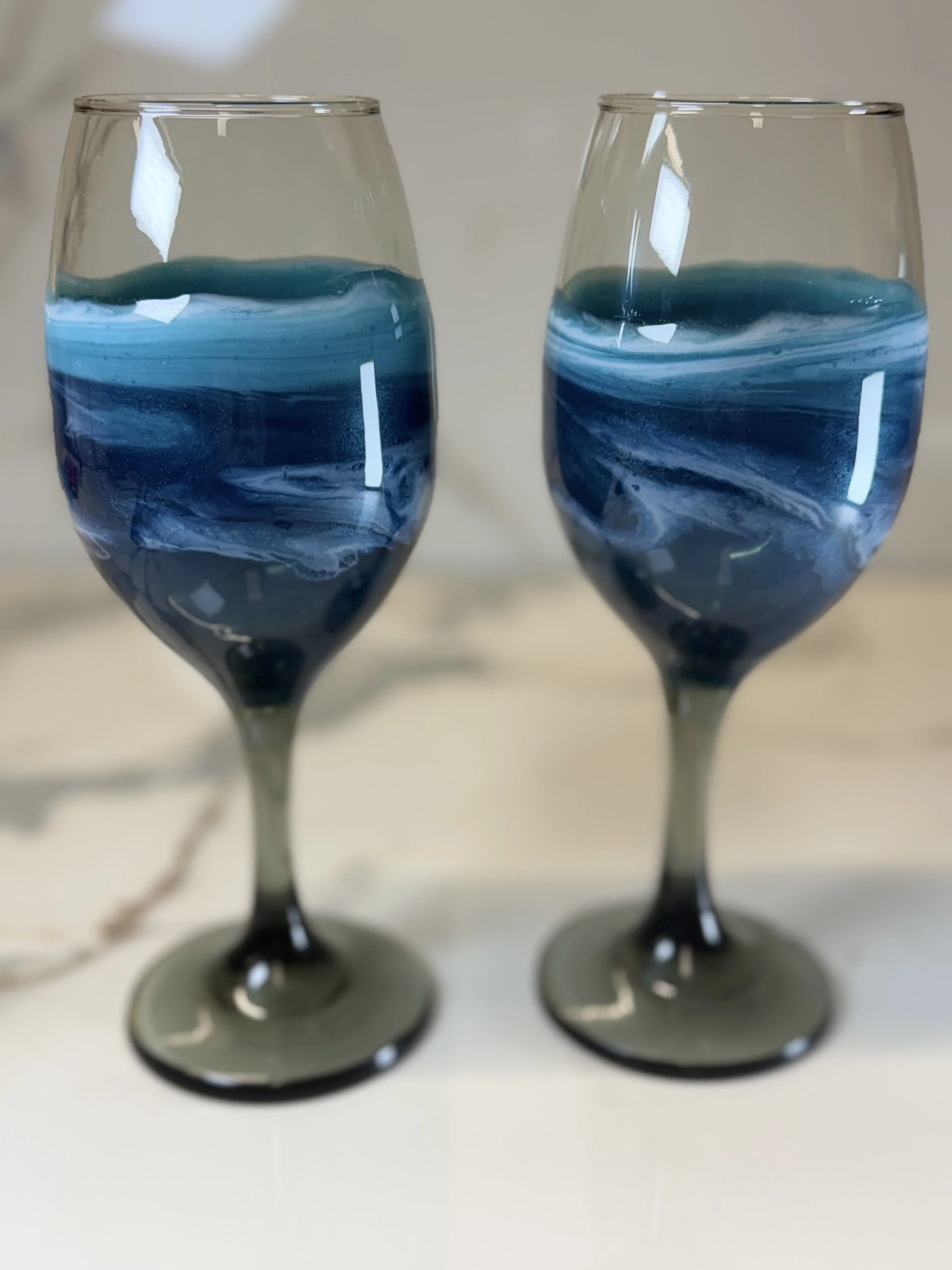 Ocean Breeze Resin Wine Glasses Set #182