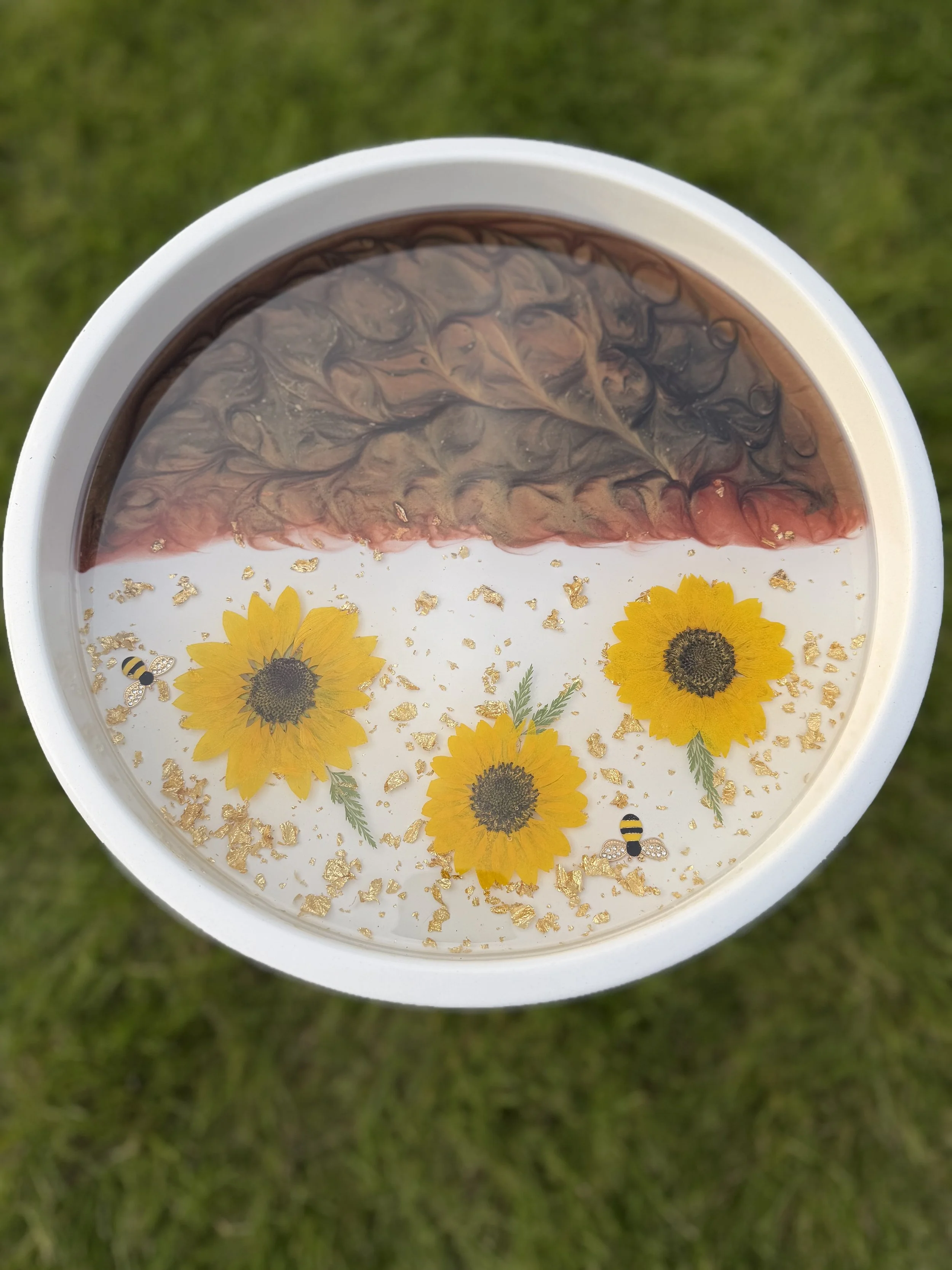 Sunflower Dreams Resin Side Table #23