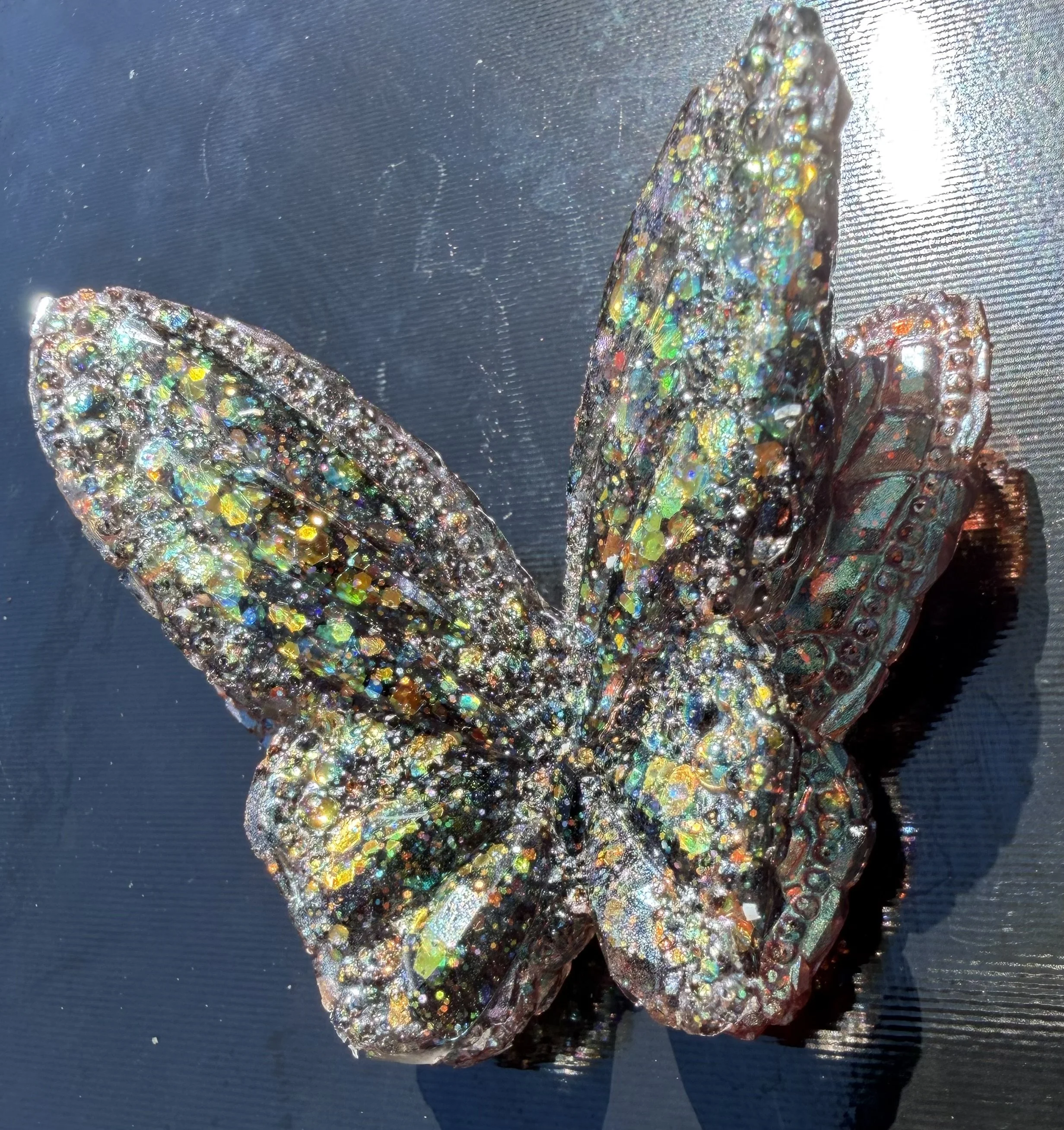 Iridescent Butterfly Resin Decor