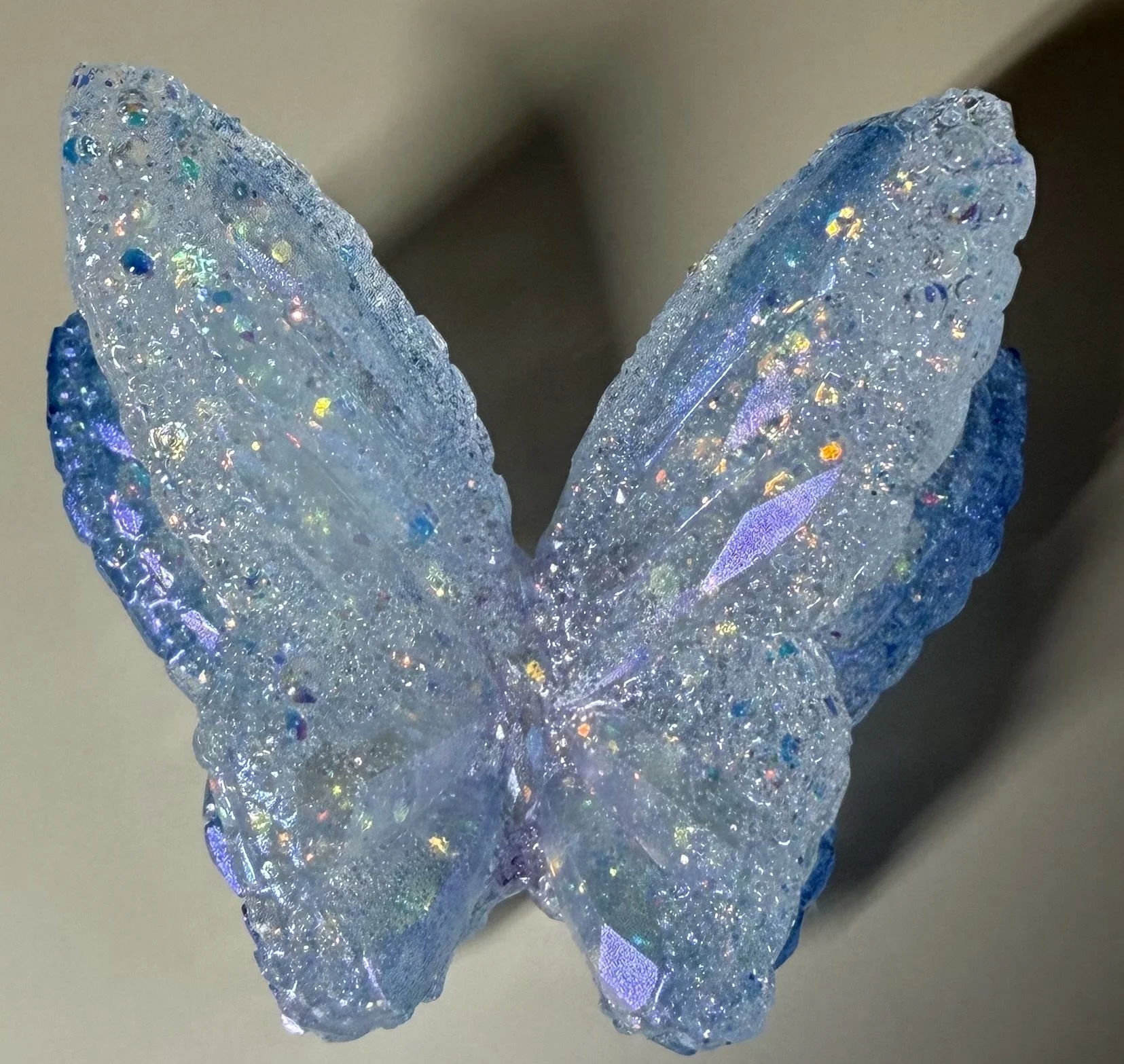 3D Sparkly Blue Resin Butterfly Decor