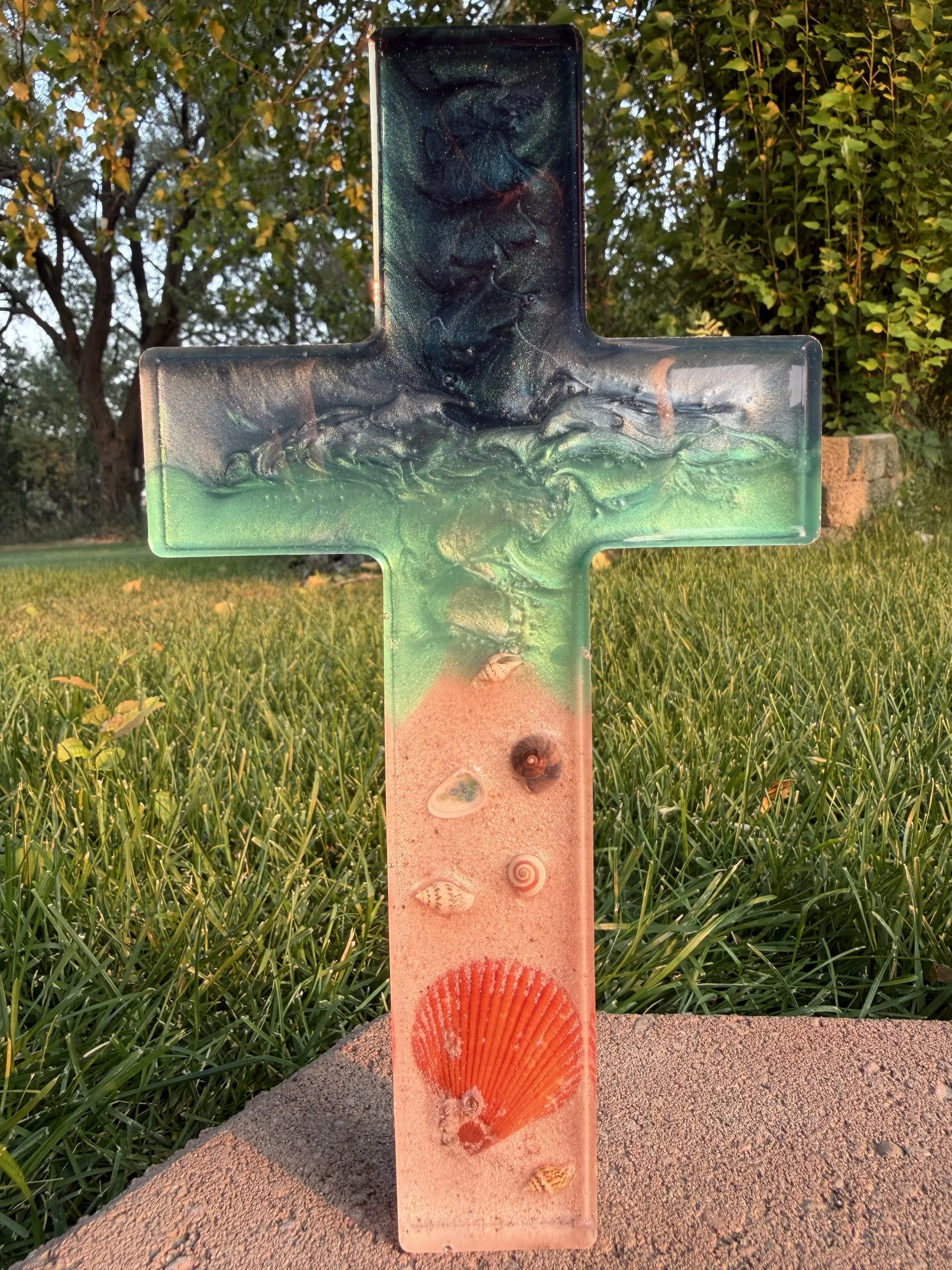 Ocean Serenity Resin Cross #128