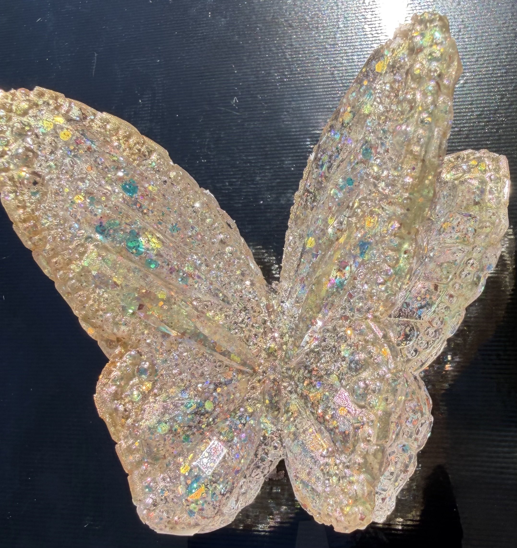 Enchanting Glitter 3D Resin Butterfly