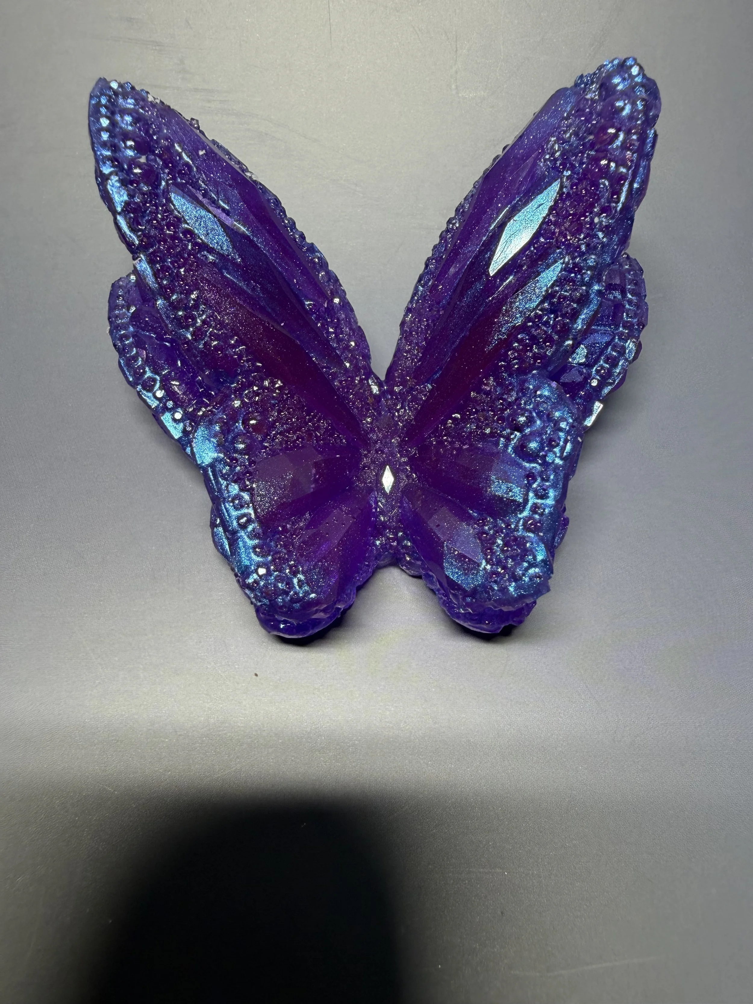 Iridescent Butterfly Resin Decor - Purple & Blue 3D