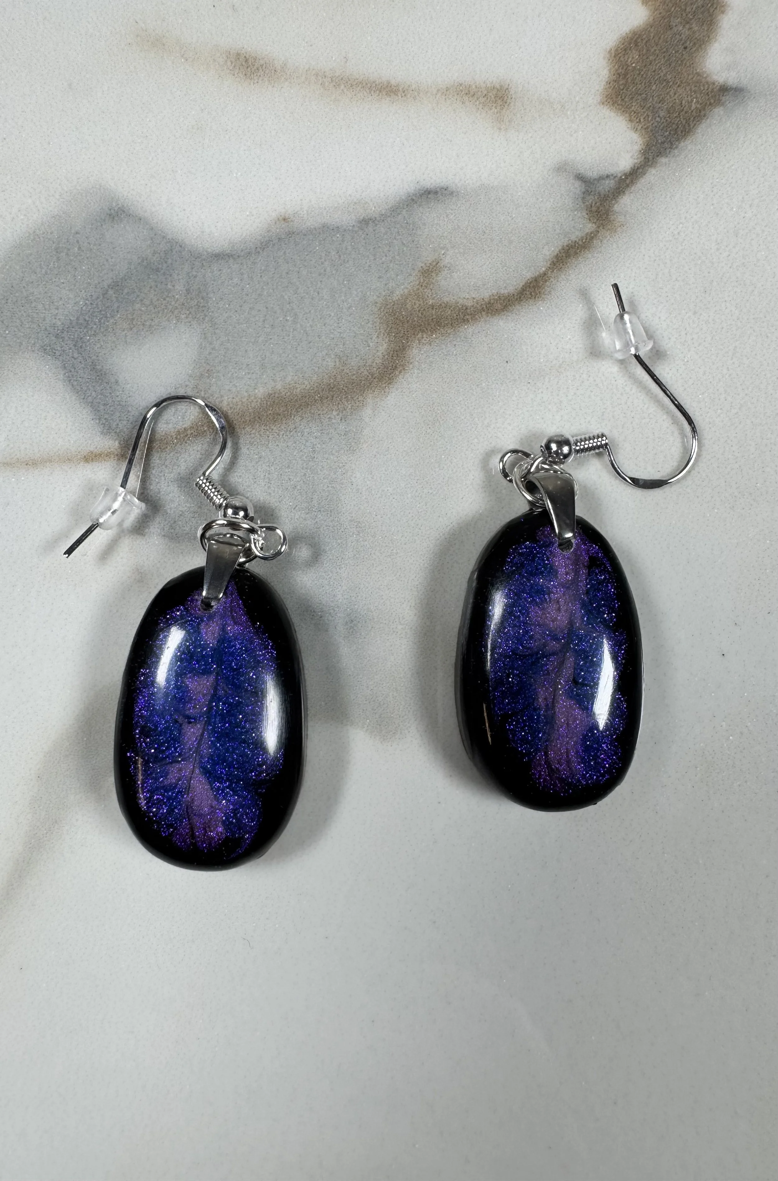 Sparkling Resin Oval Earrings #269