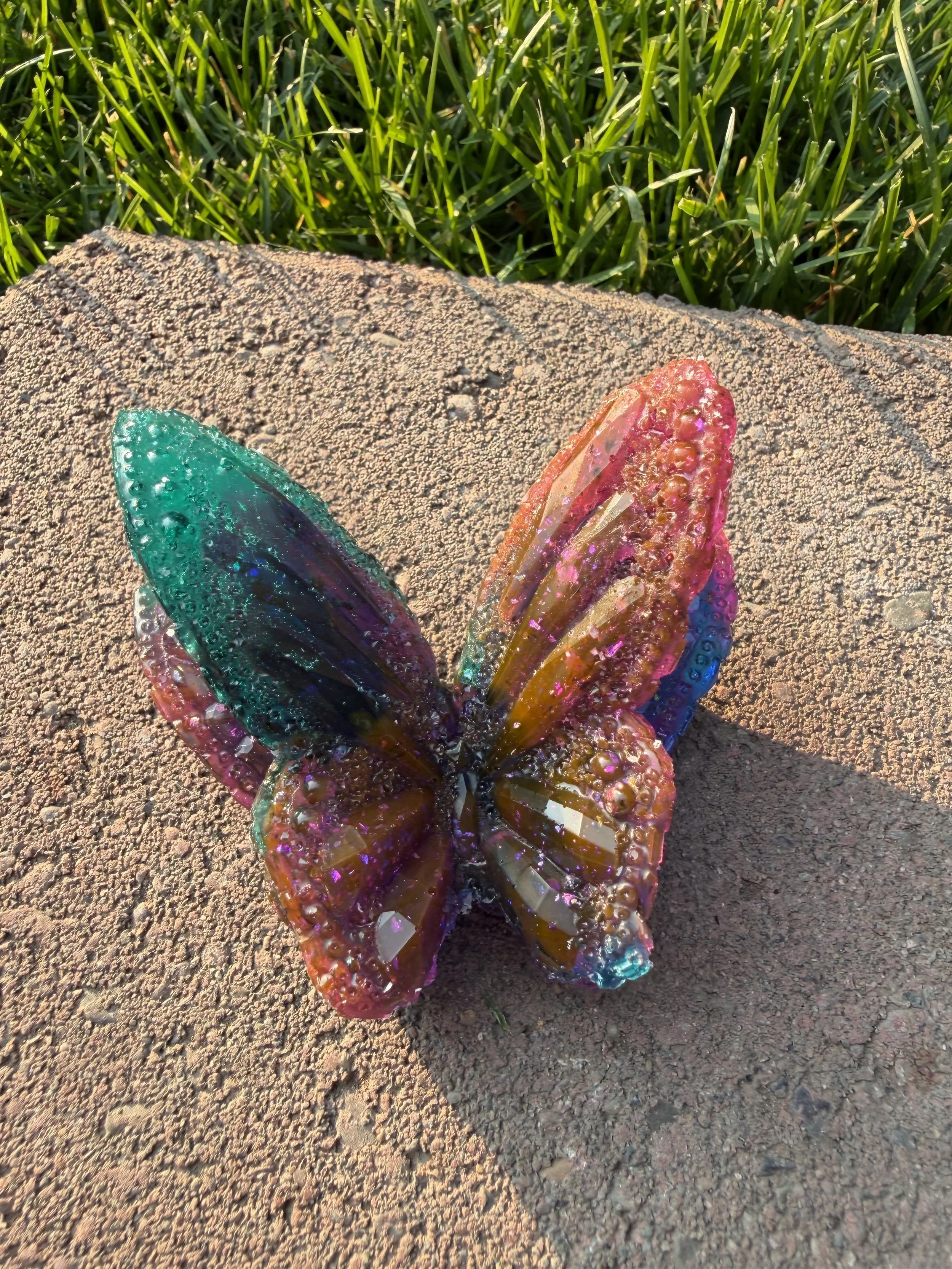 Rainbow Crystal Resin Butterfly #103