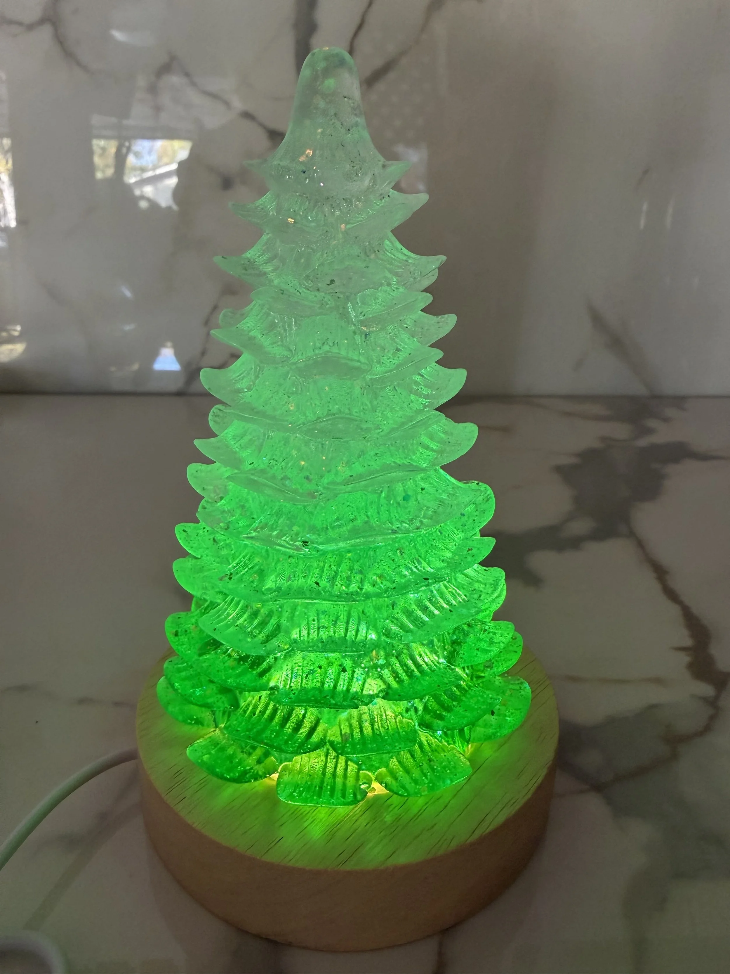 Handcrafted Resin Christmas Tree Lamp #516