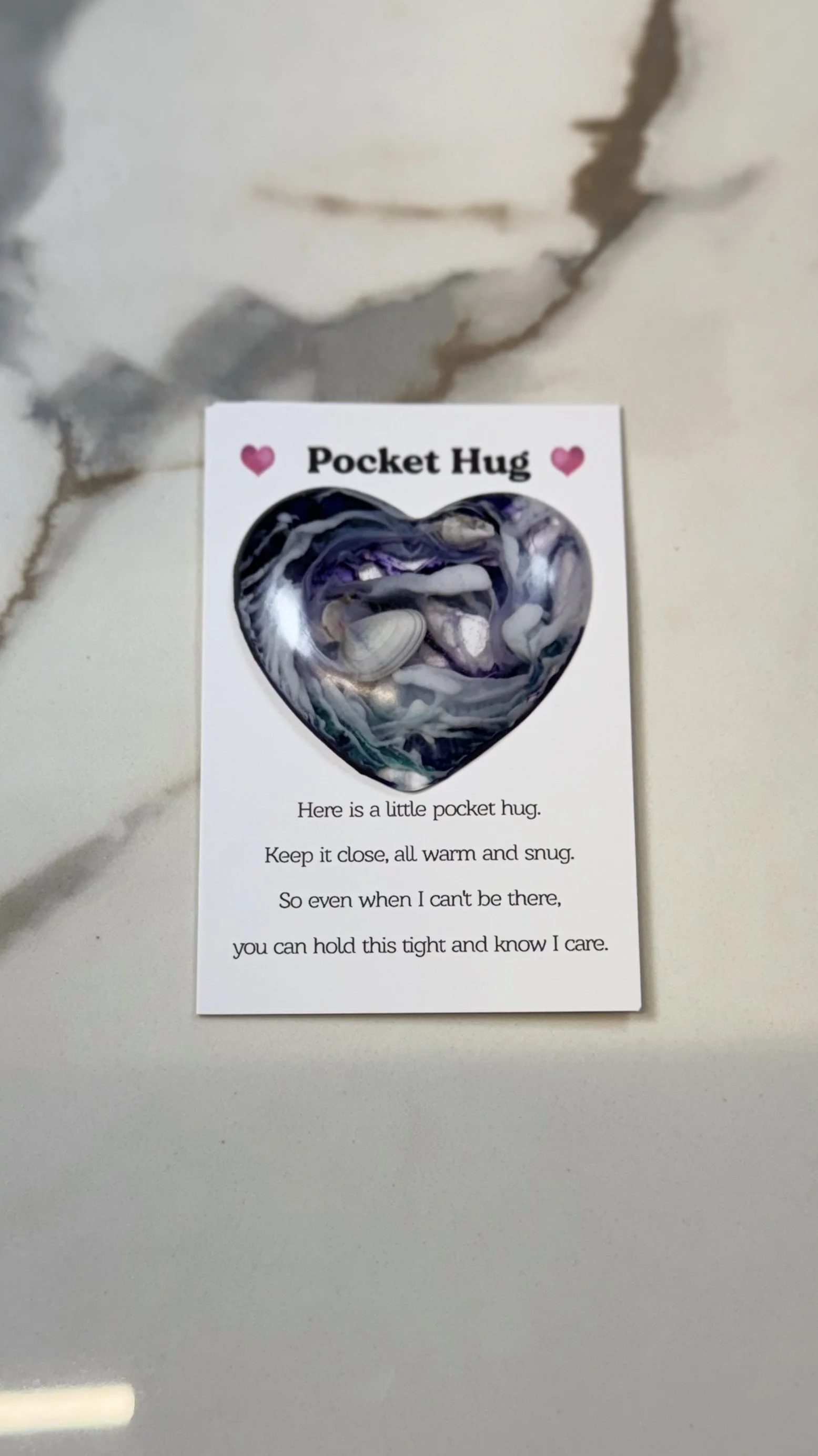 Seashell Resin Pocket Hug with Quote Card #512