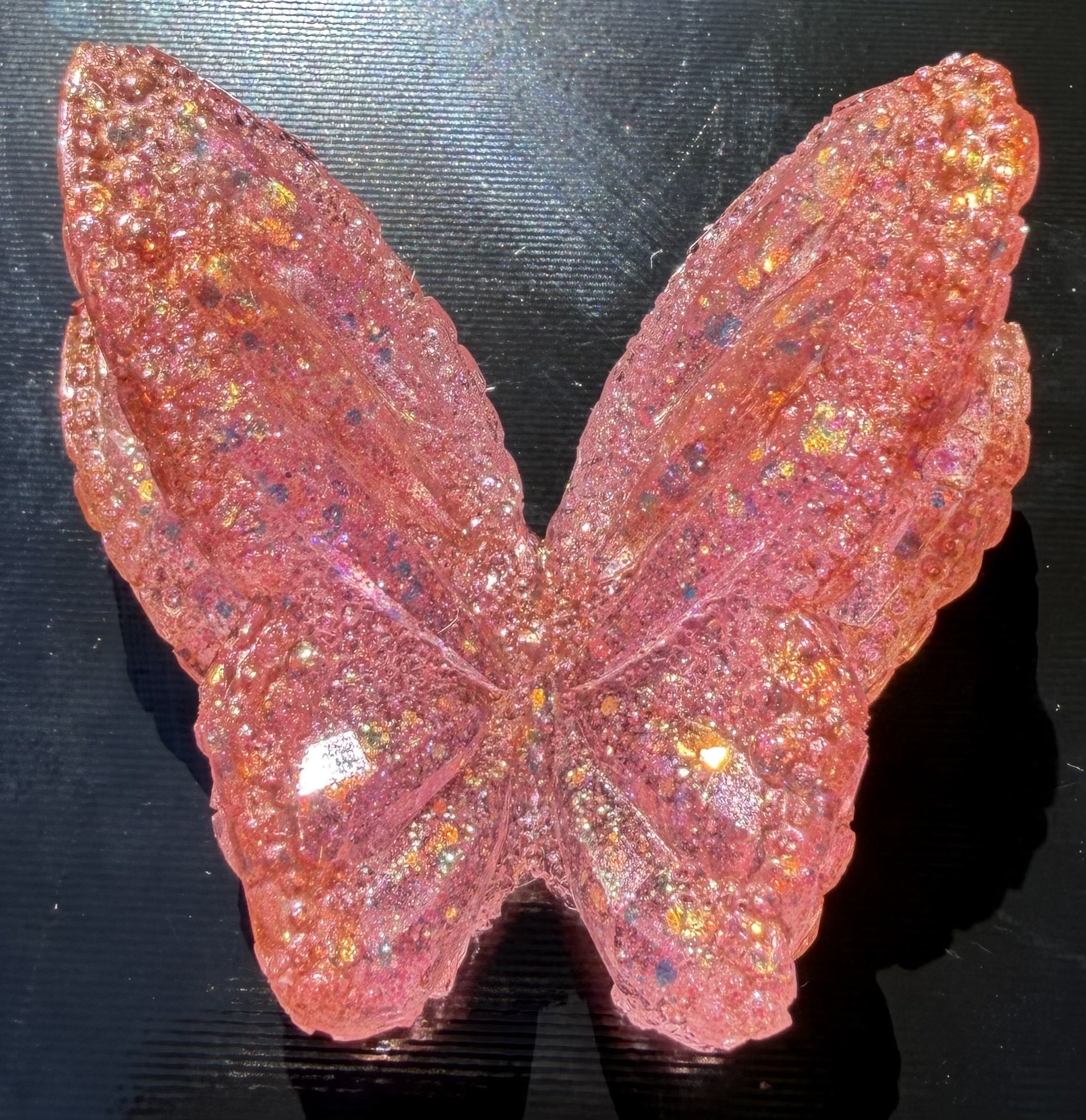 Pink Glitter Resin Butterfly