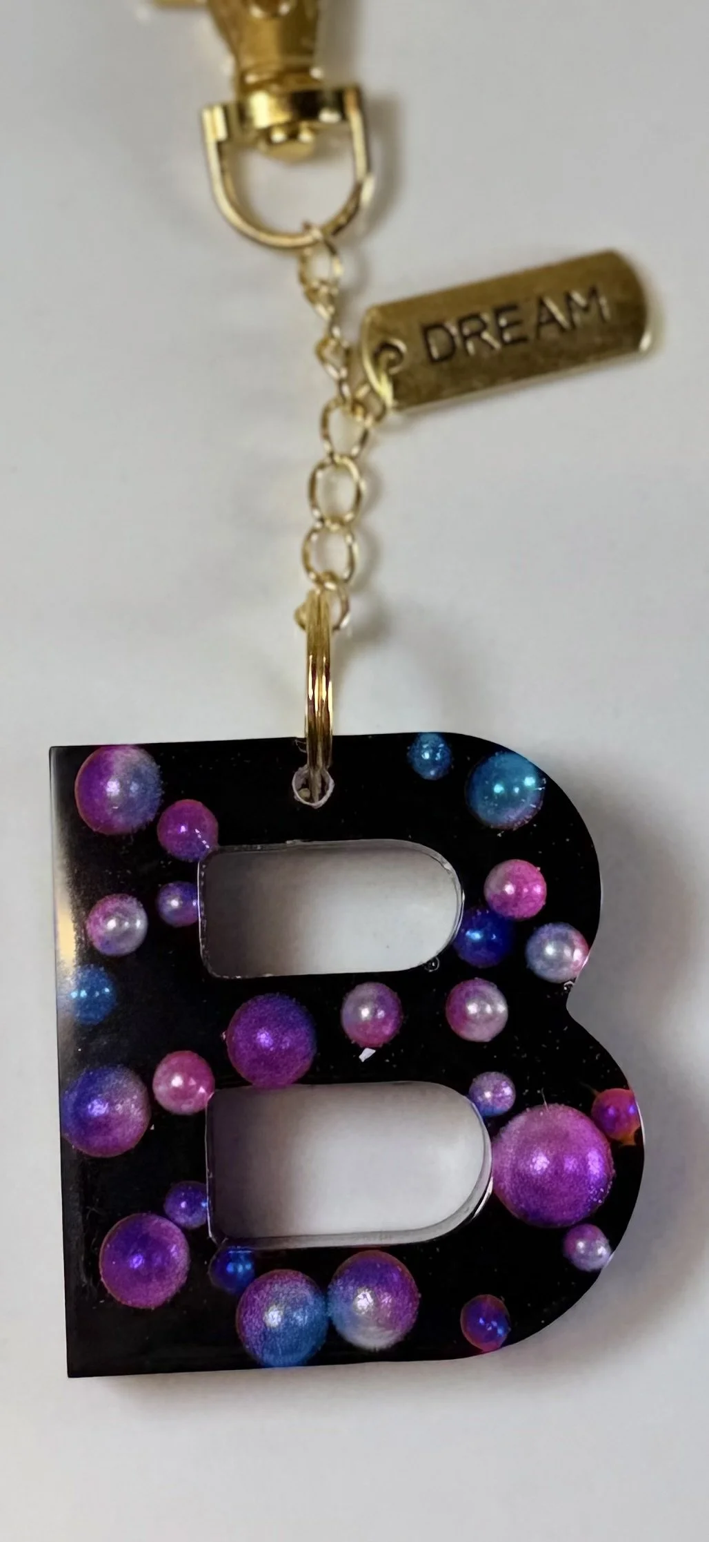 Dream Charm Resin Letter B Keychain #85
