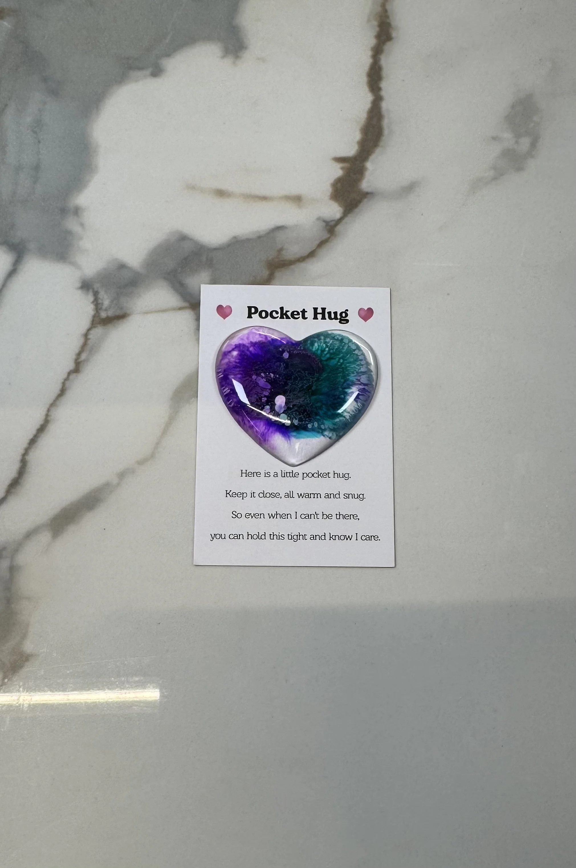 Pocket Hug Resin Heart with Quote Card #351