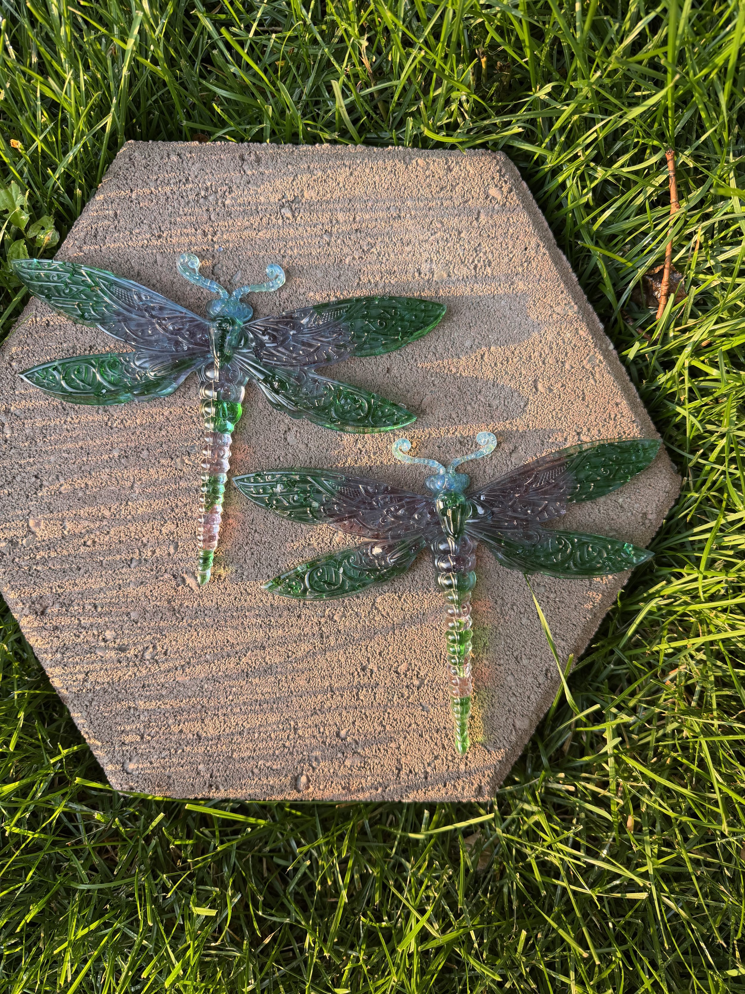 Resin Dragonfly Decor - Green, Purple & Blue #73