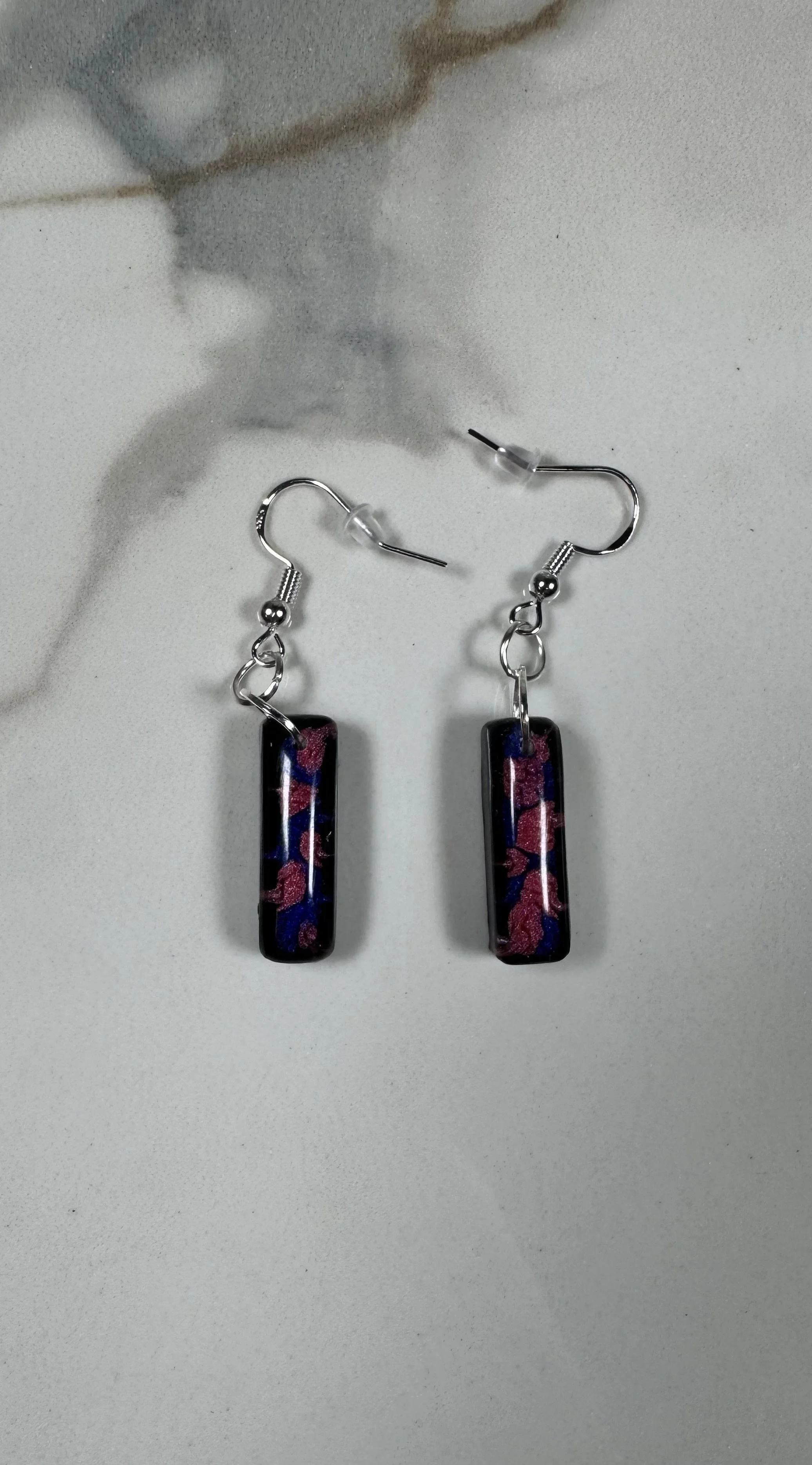Sparkling Midnight Resin Earrings #287