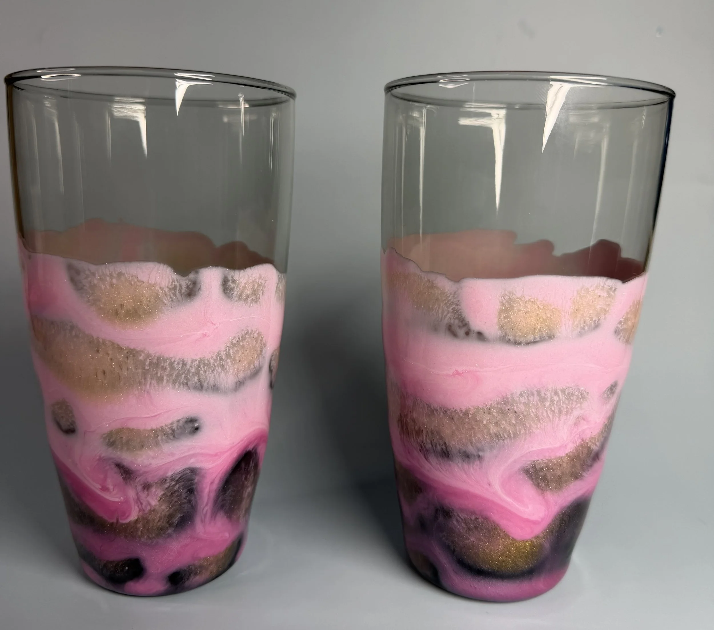 Artistic Swirl Resin Tumblers - Set of 2