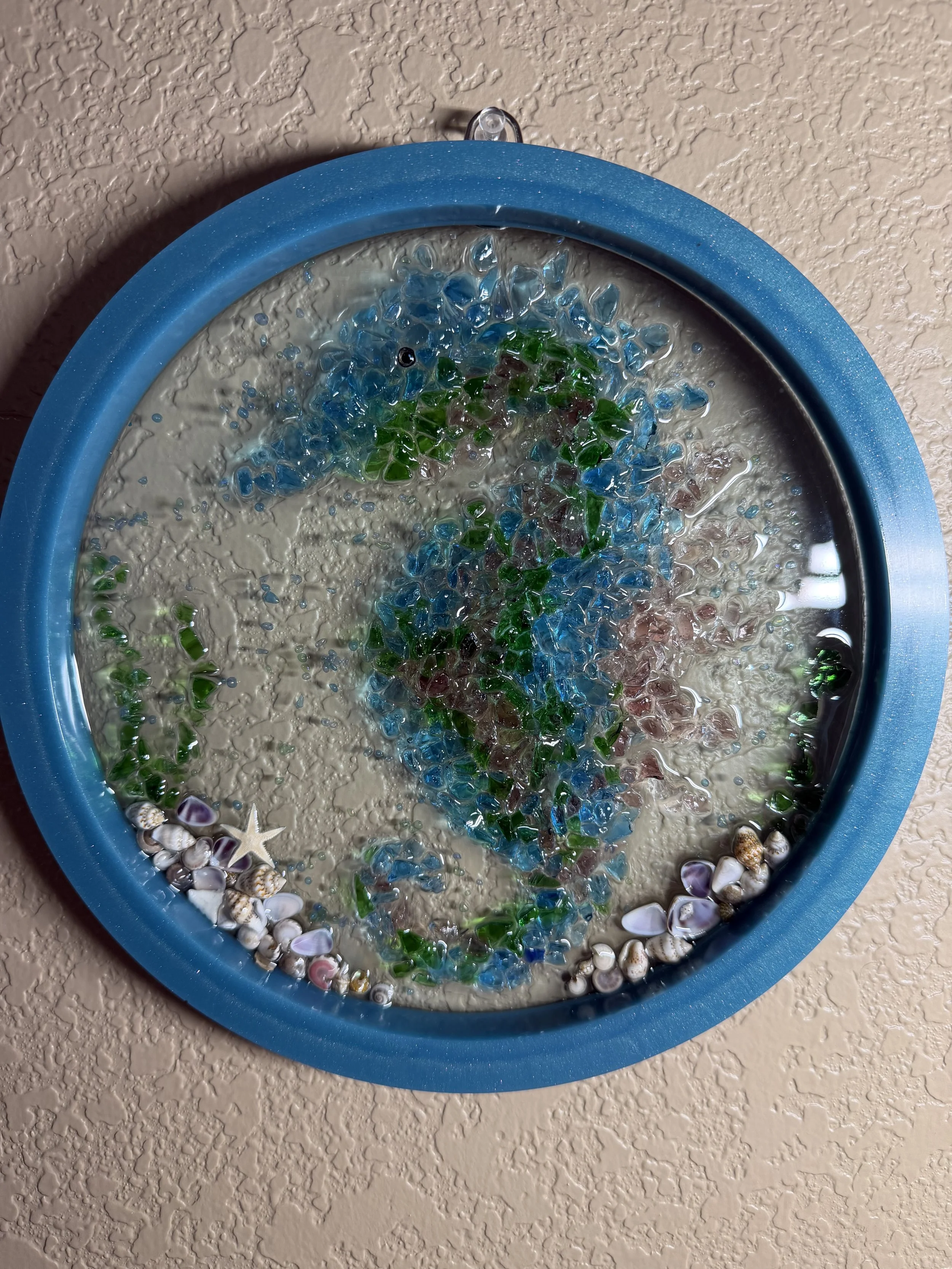10" Seahorse Porthole Resin Wall Art #36