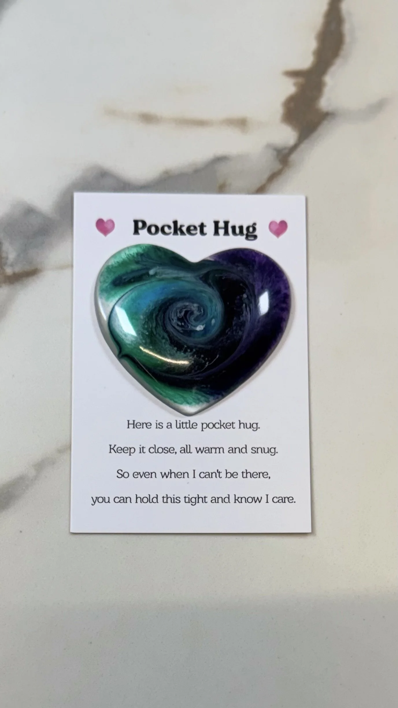 Resin Pocket Hug with Quote Card #575