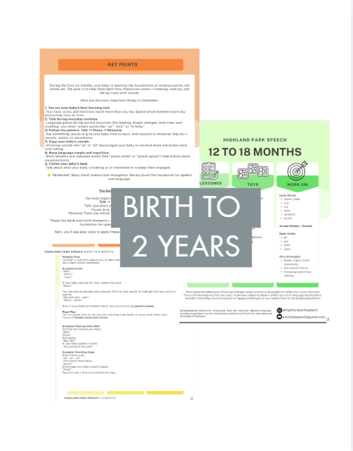 Birth to 2 Years // Parent Coaching Guide - The Key to Language Success