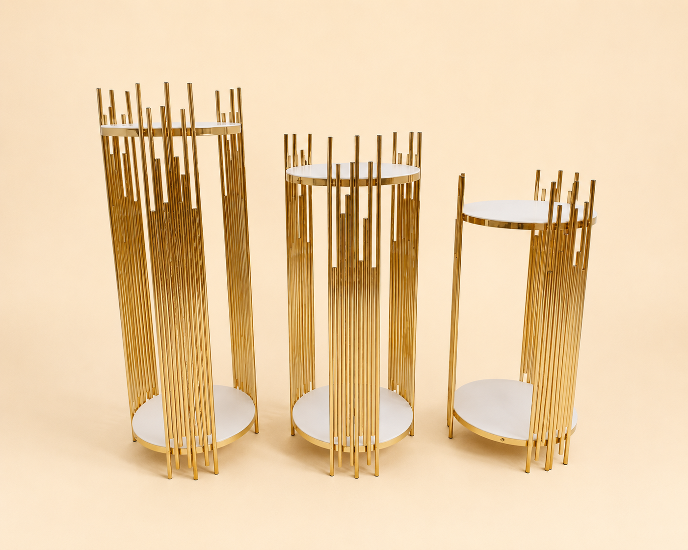 Gold Round Display Plinth Set (3)