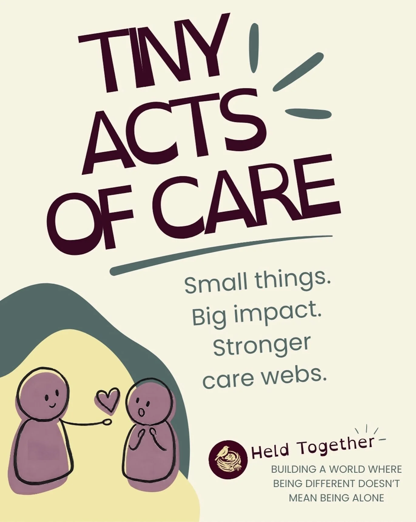 💛 Tiny acts of care can make a big difference. 

When we talk about care, it&rsquo;s easy to think of grand gestures. But care webs are often built and sustained through small, everyday moments. 

What is one tiny act of care you&rsquo;ve received t