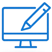 Computer monitor with a pencil