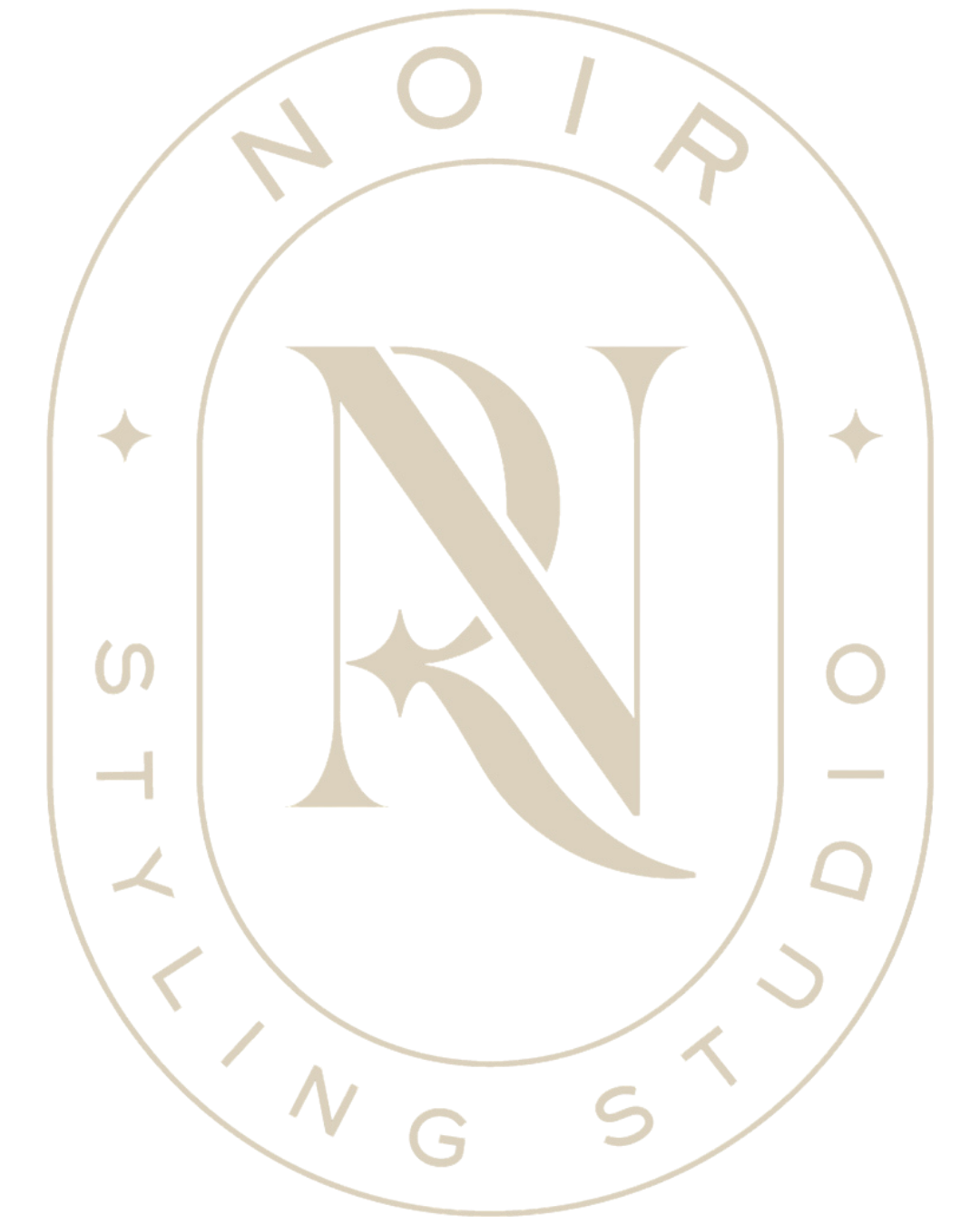 Stylized logo with a large letter 'N' and 'Z' intertwined inside an oval shape. Surrounding the oval are the words 'NO IR' at the top and 'STYLING STUDIO' at the bottom.