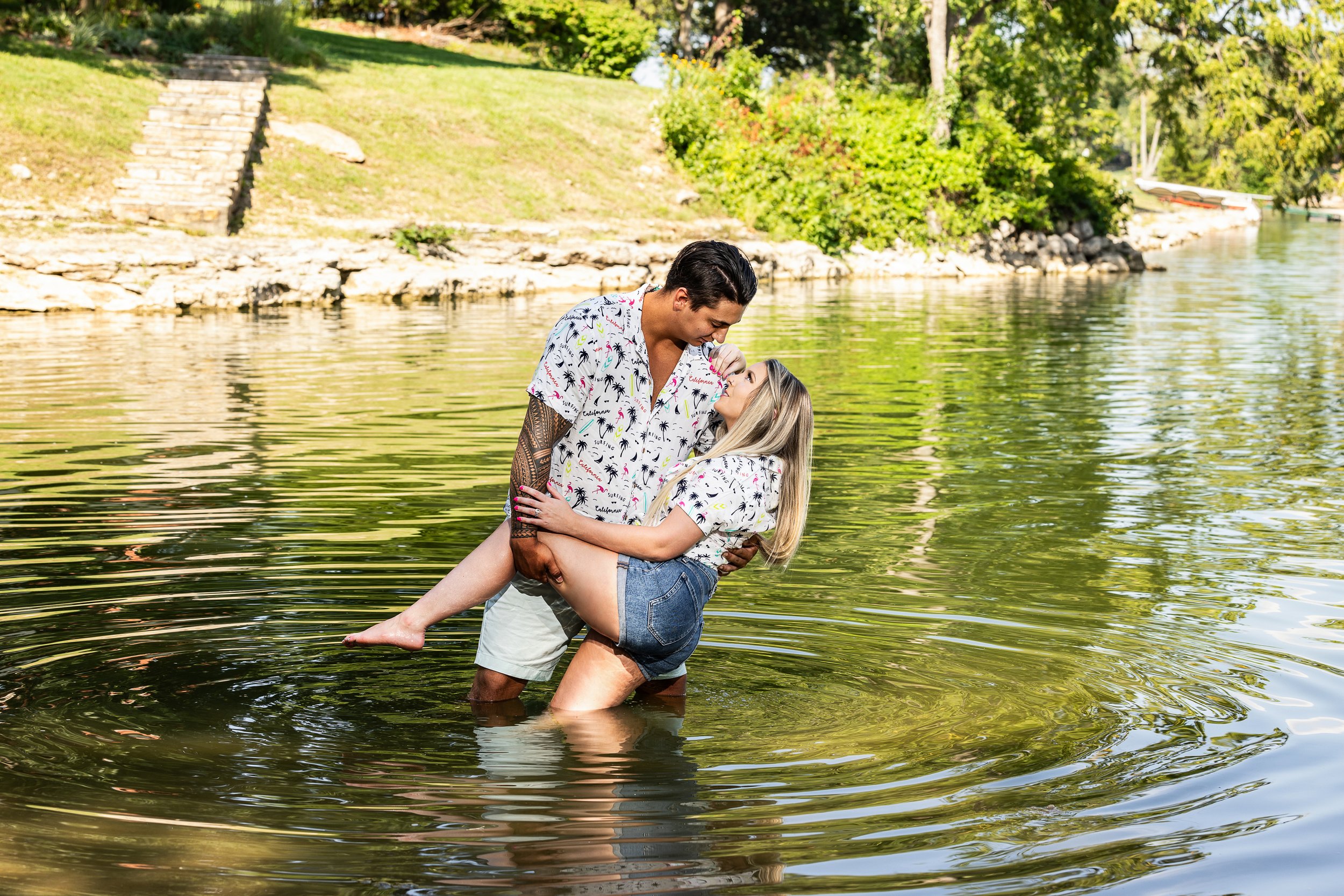 Kansas City Engagement Session, Lake