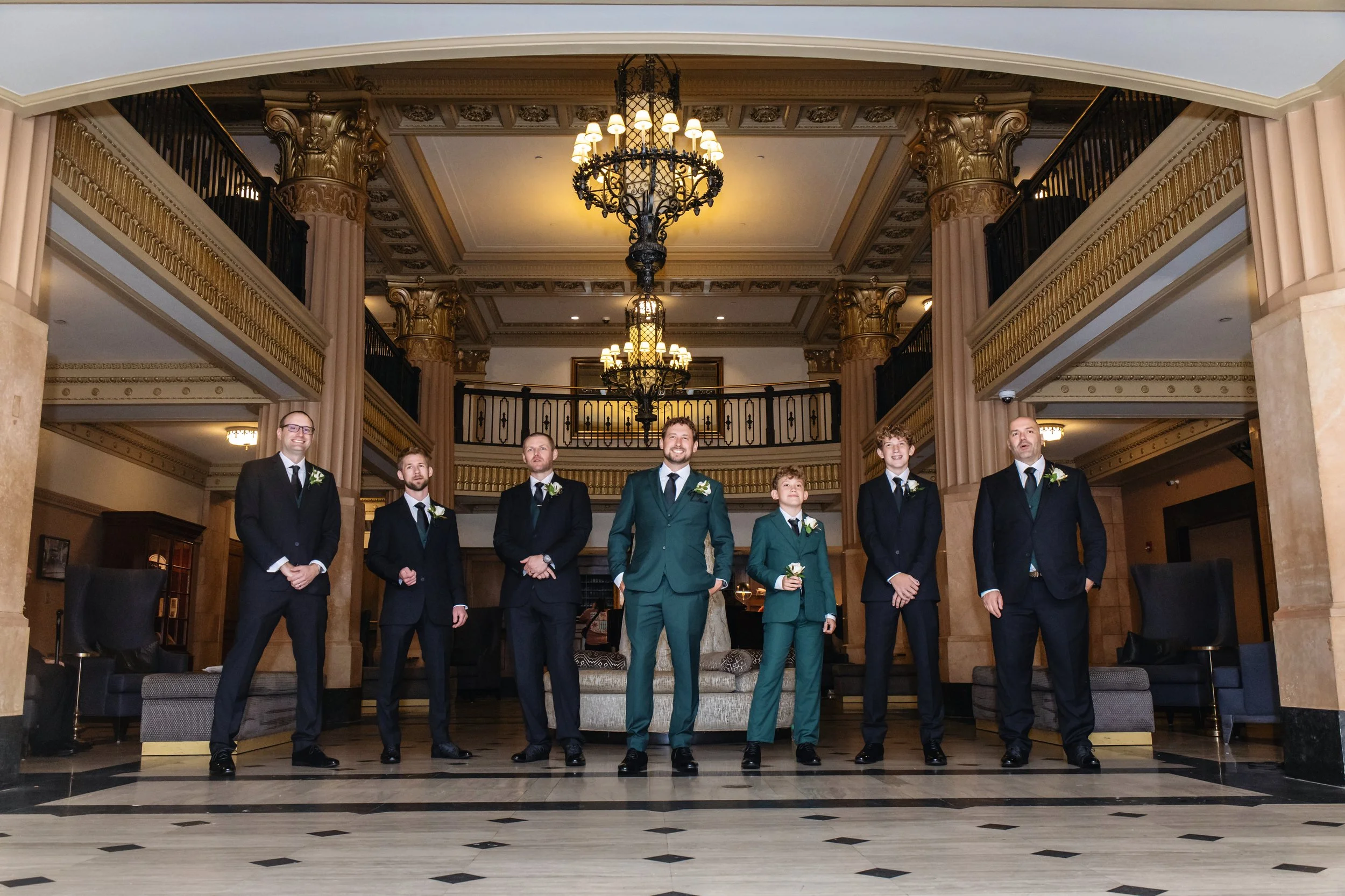 Kansas City Wedding, Groomsmen, The President Hotel