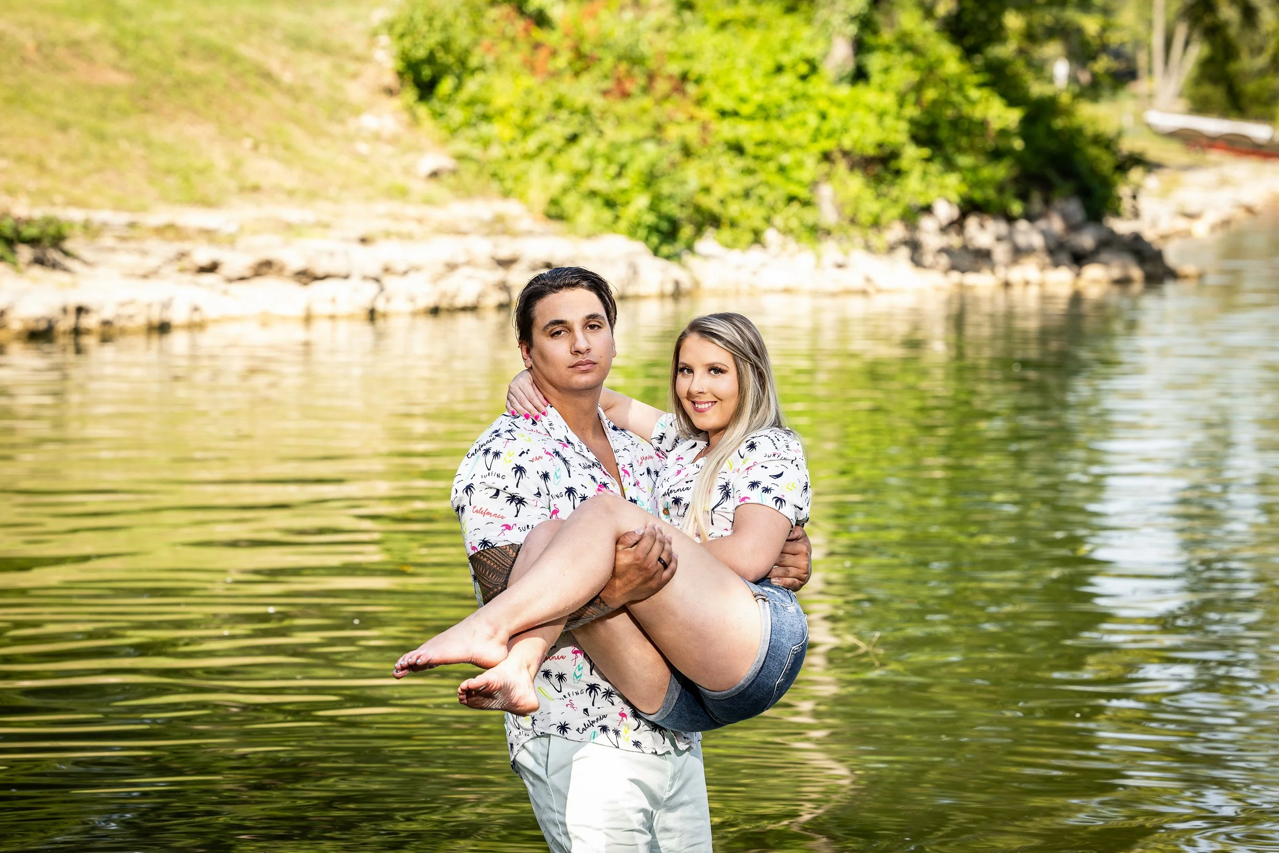 Kansas City Engagement Session, Lake