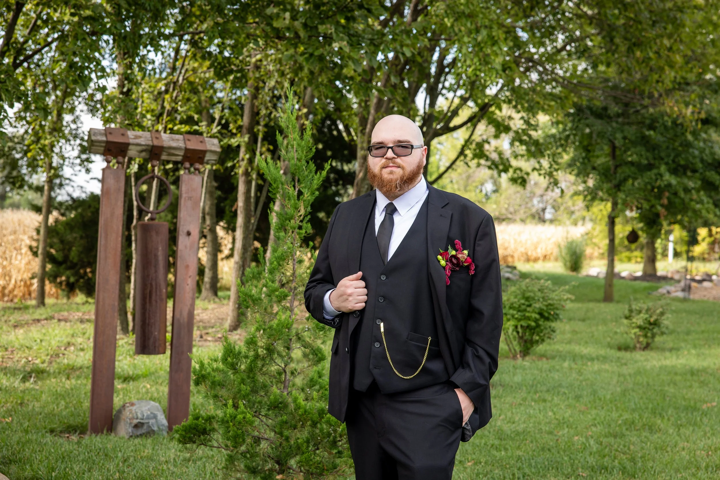 Groomsman with Pocket Watch at The English Barn